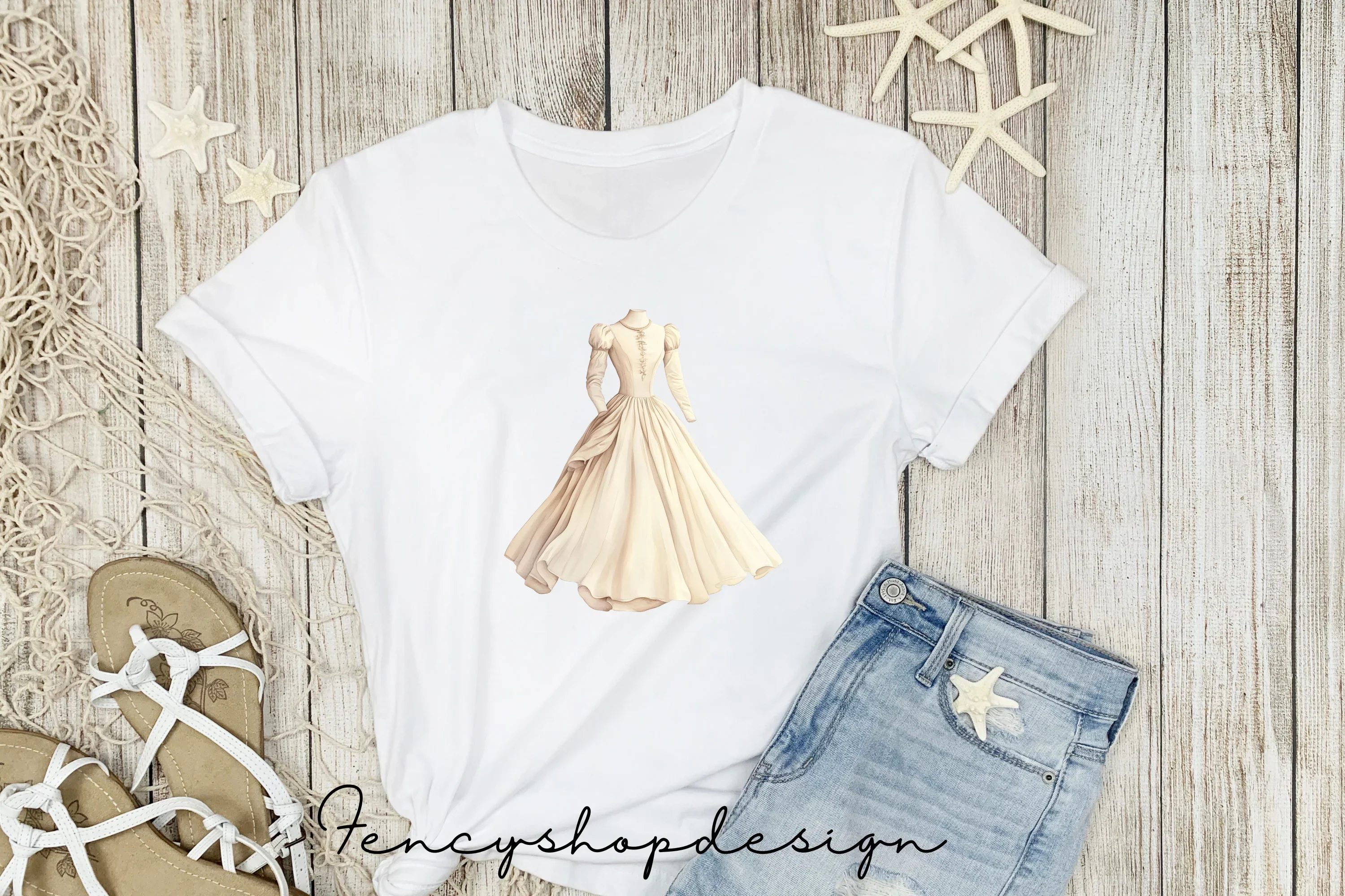 Elegant Vintage Dresses Clipart Bundle - Image 4