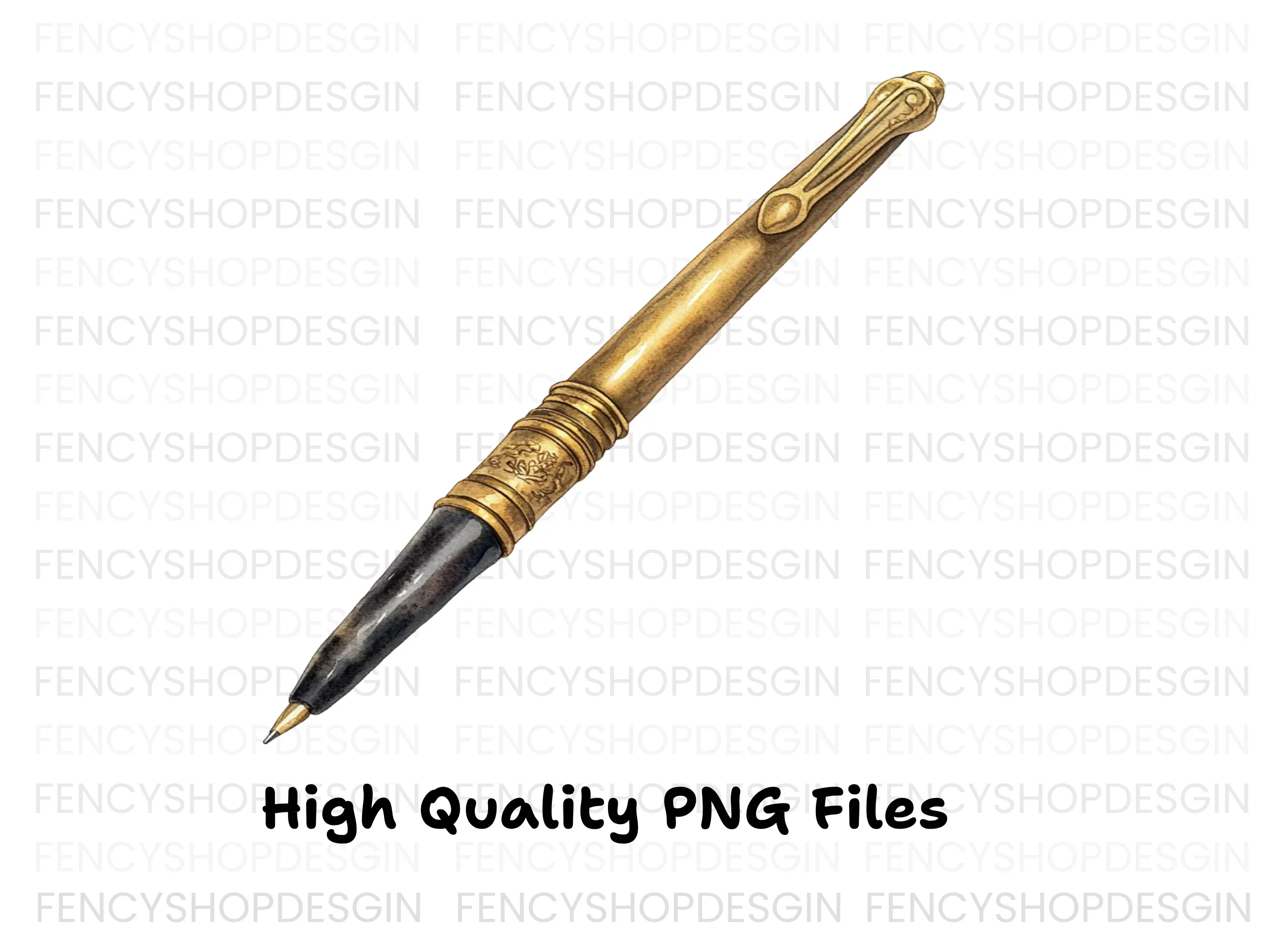 Elegant Vintage Fountain Pen Clipart Bundle - Image 3