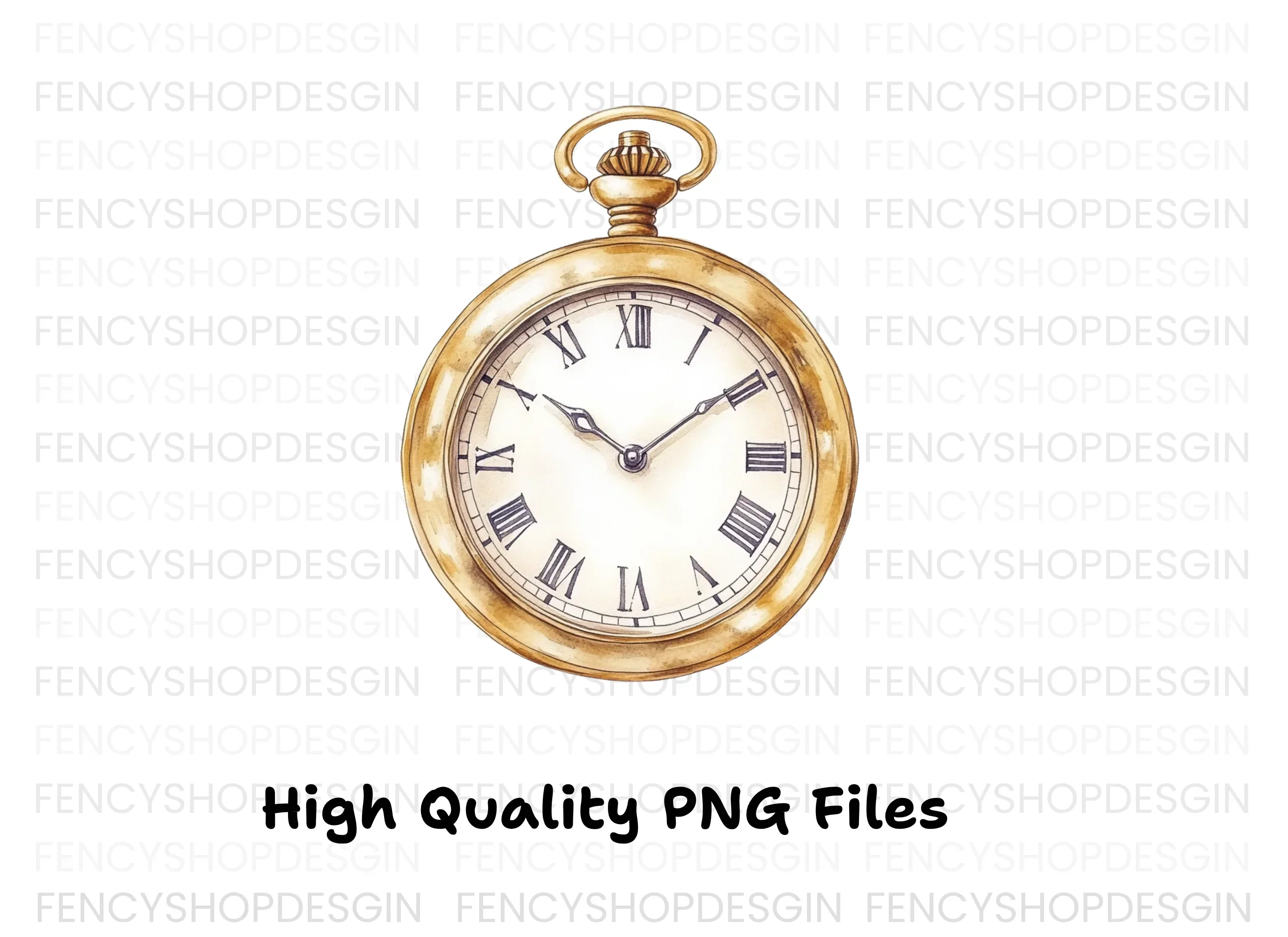 Elegant Vintage Pocket Watch Clipart Bundle - Image 2
