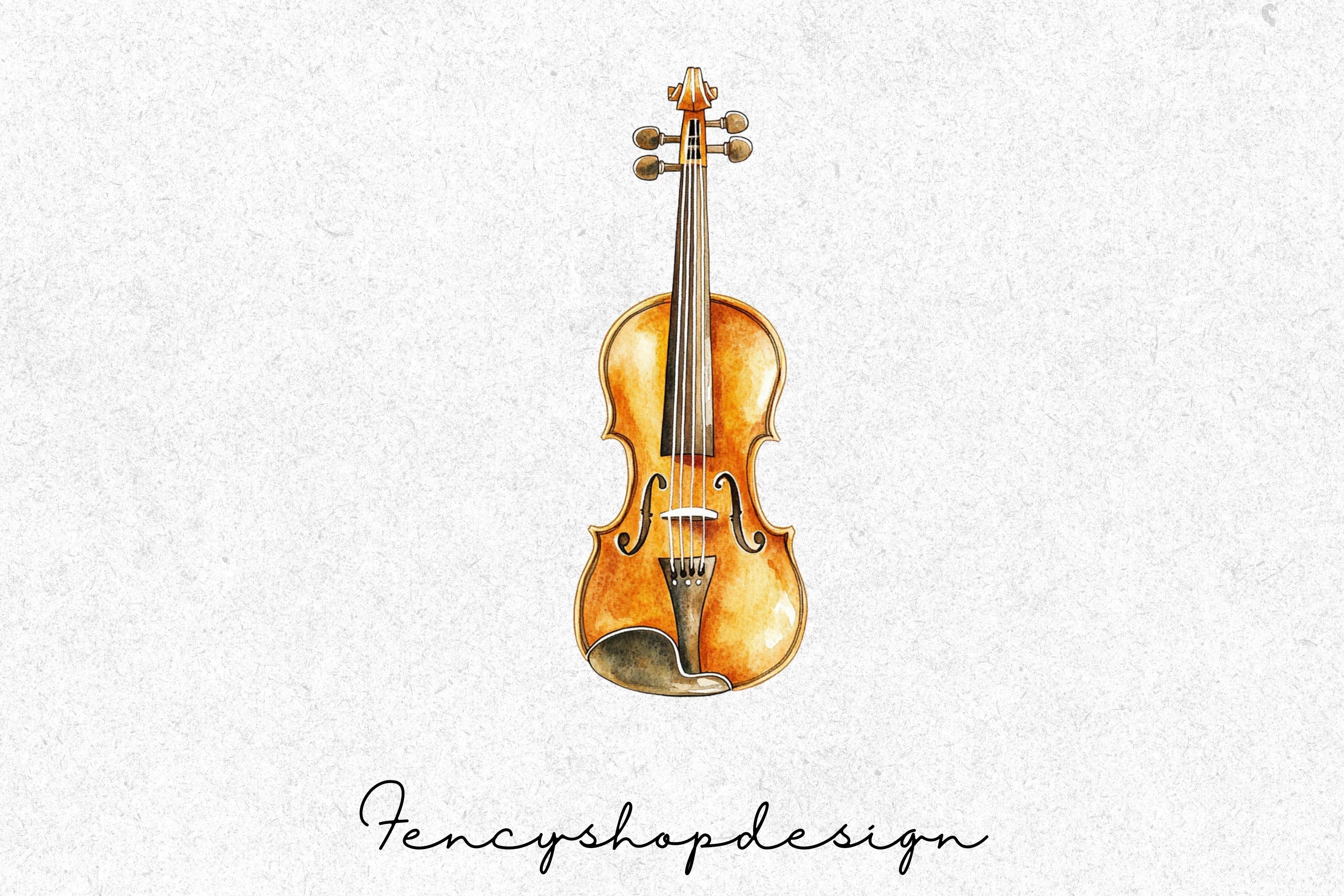 Elegant Violin Musical Instrument Clipart Bundle - Image 4