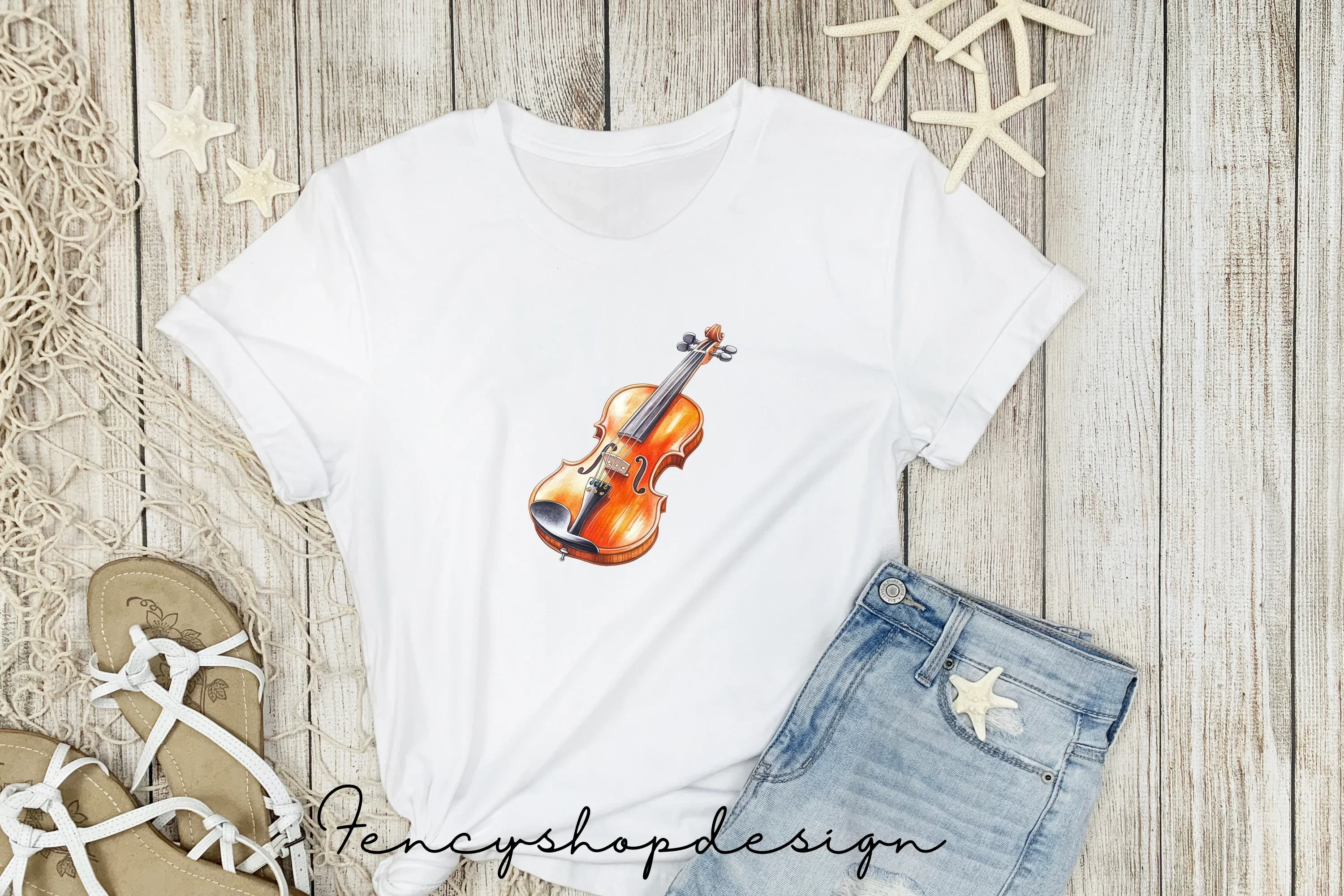 Elegant Violin Musical Instrument Clipart Bundle - Image 5