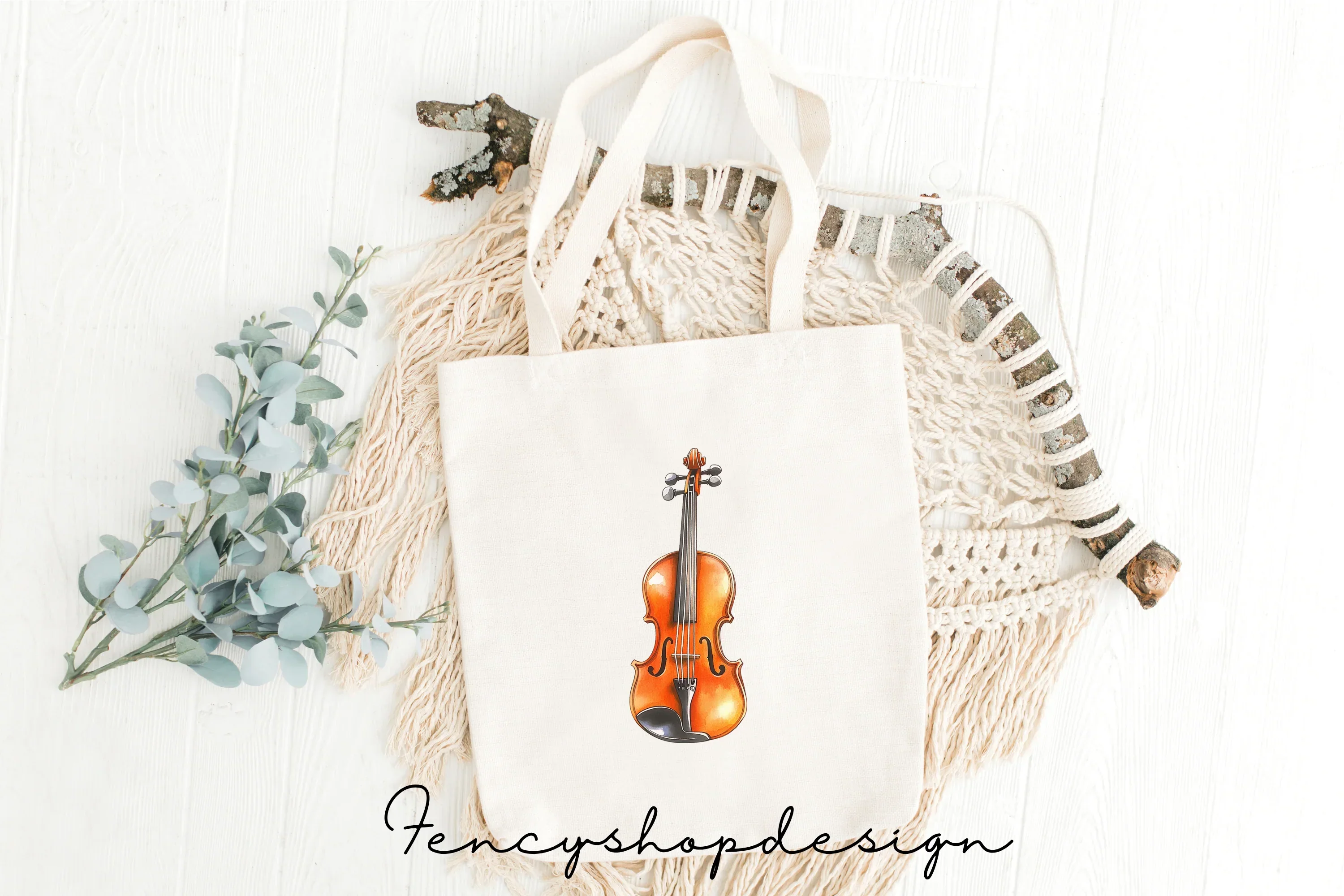 Elegant Violin Musical Instrument Clipart Bundle - Image 8