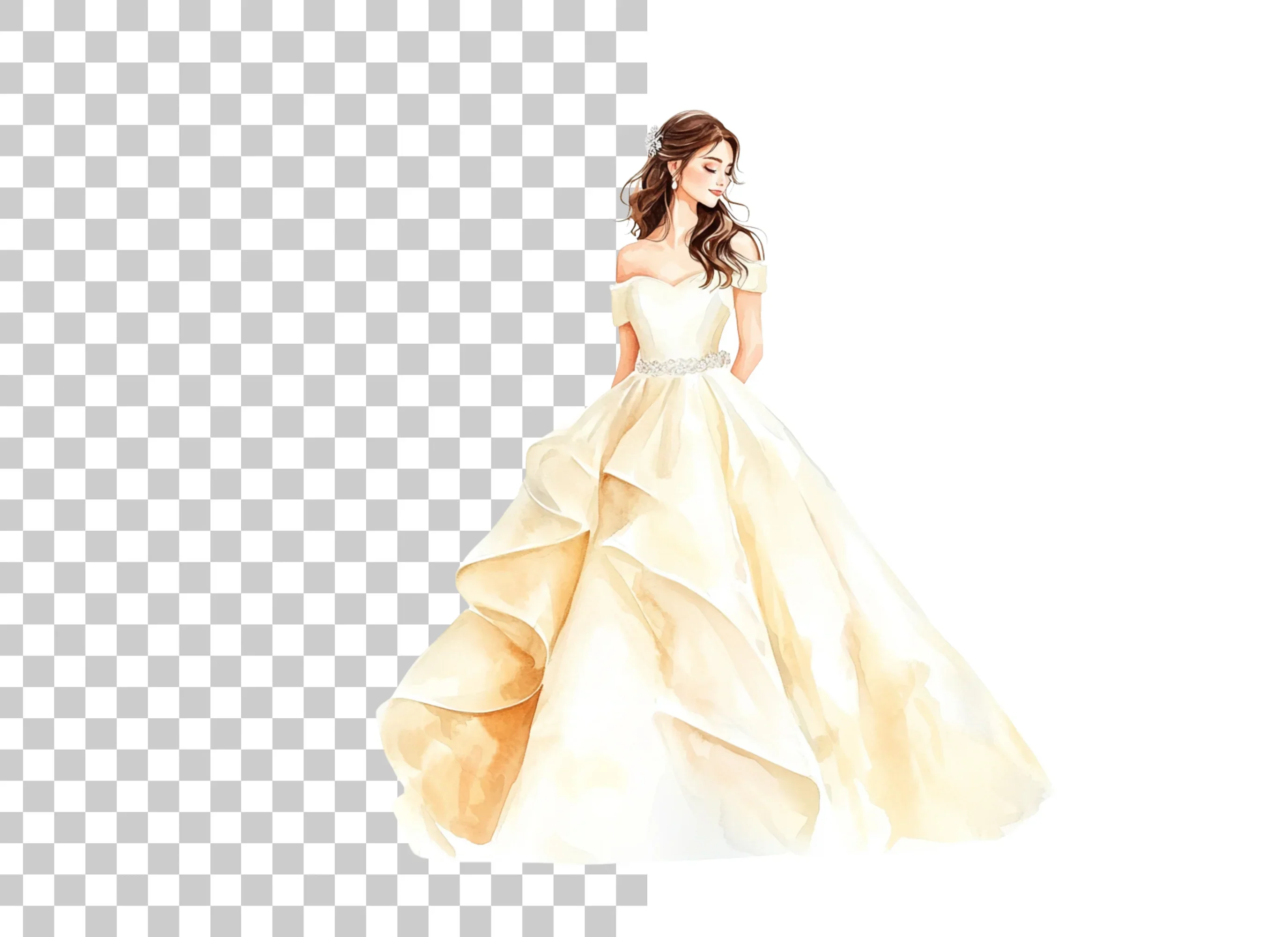 Elegant Wedding Dress Clipart Bundle - Image 2