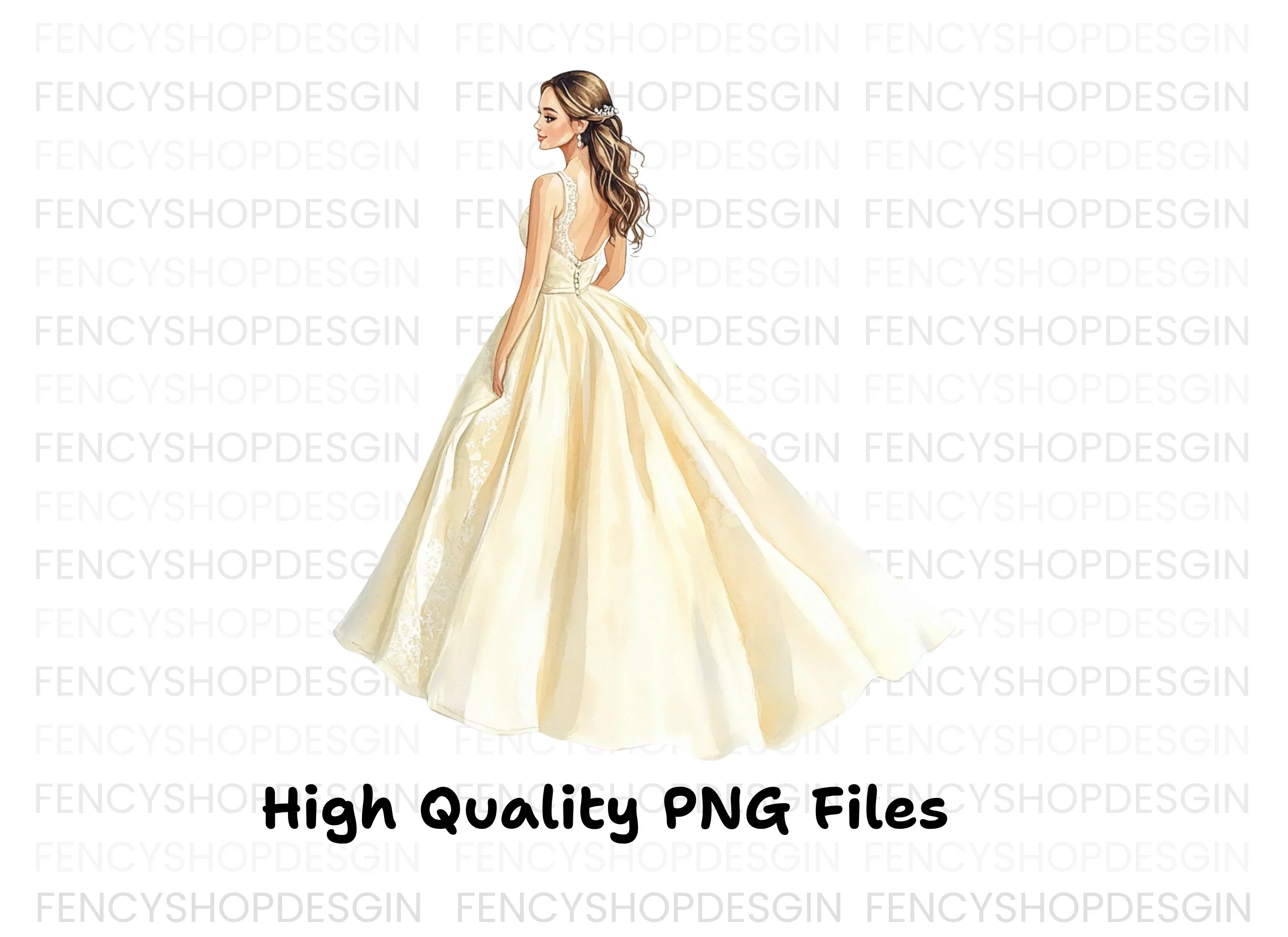 Elegant Wedding Dress Clipart Bundle - Image 3