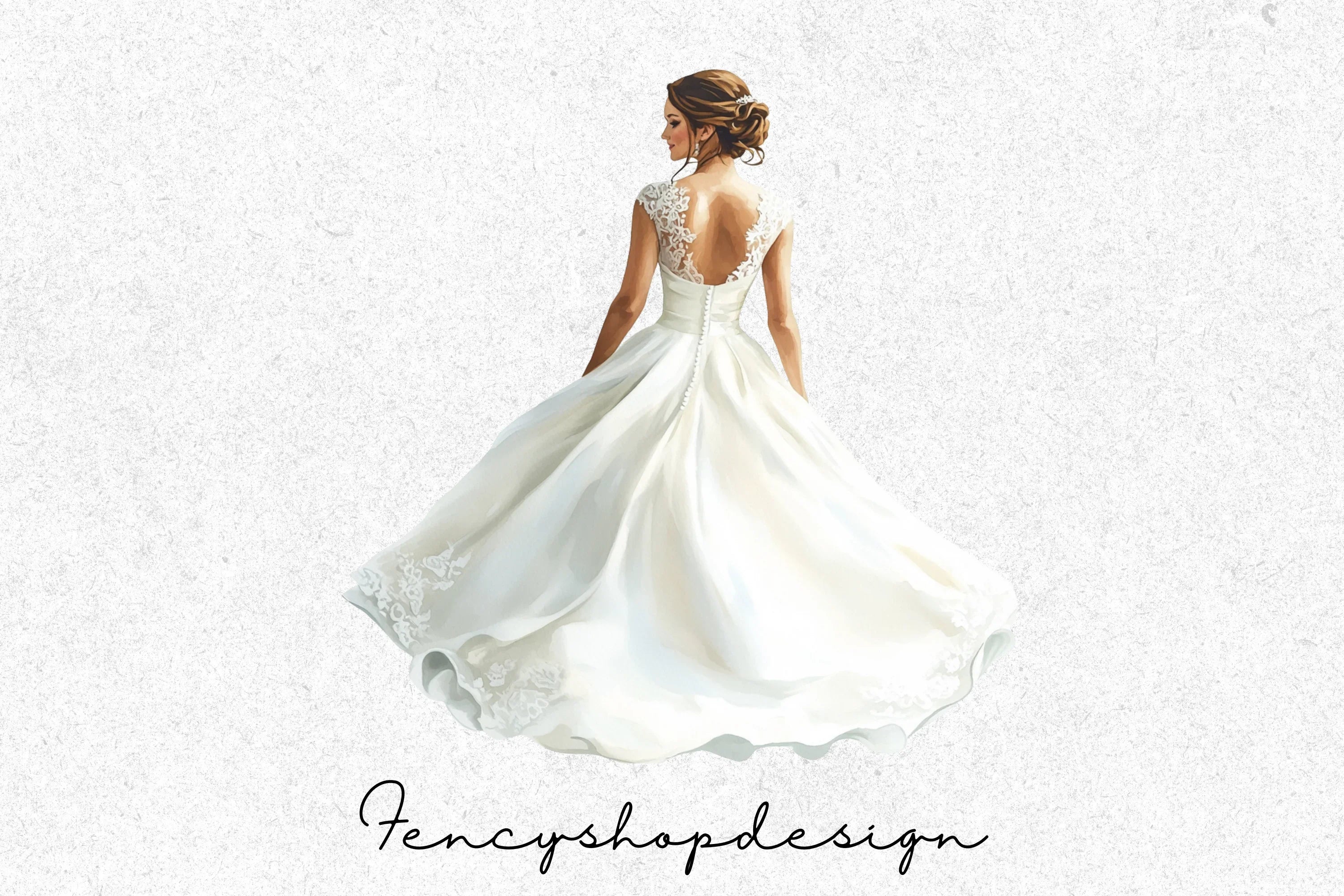 Elegant Wedding Dress Clipart Bundle - Image 4