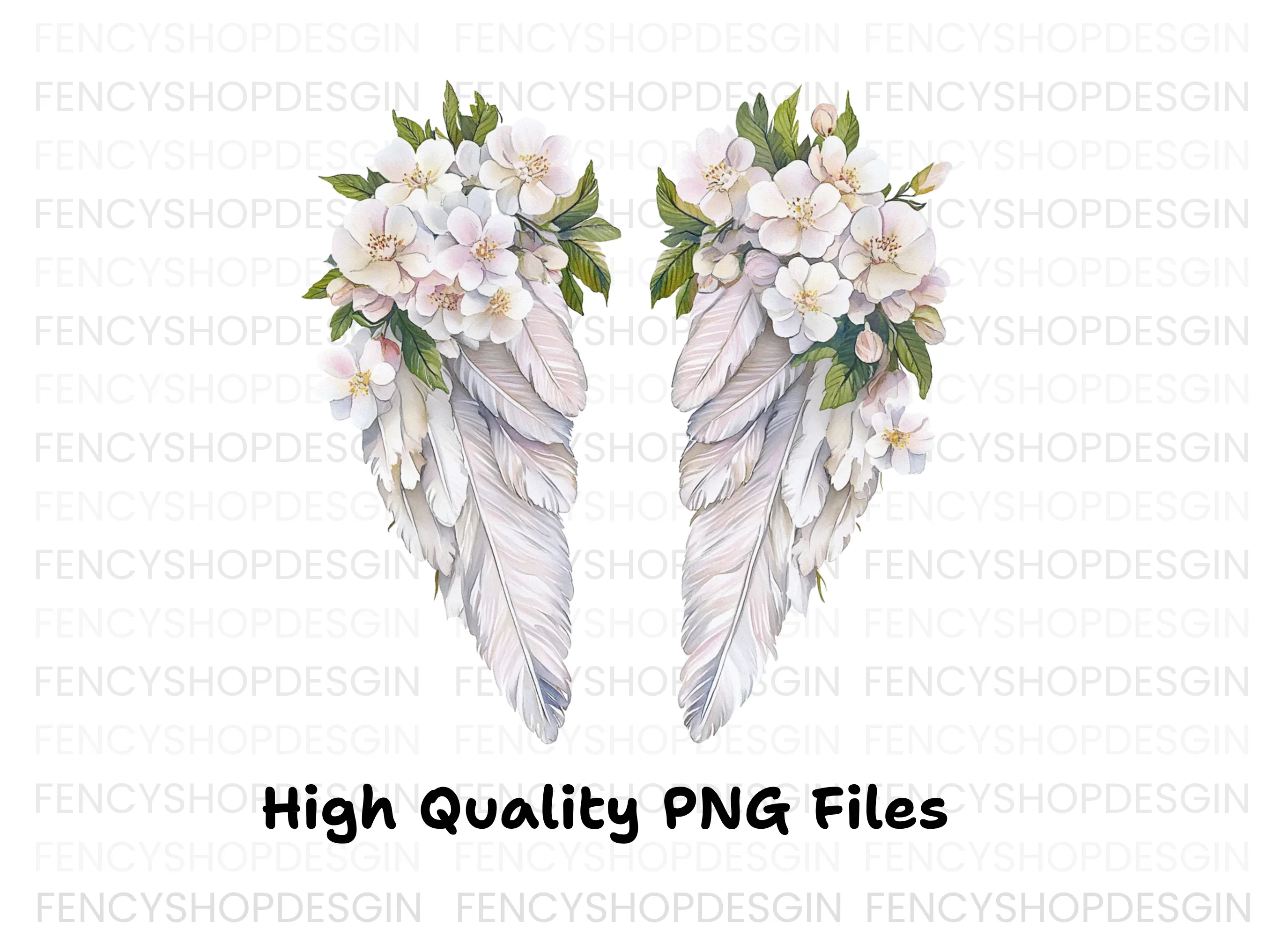 Elegant White Feather Angel Wings Clipart Bundle - Image 2