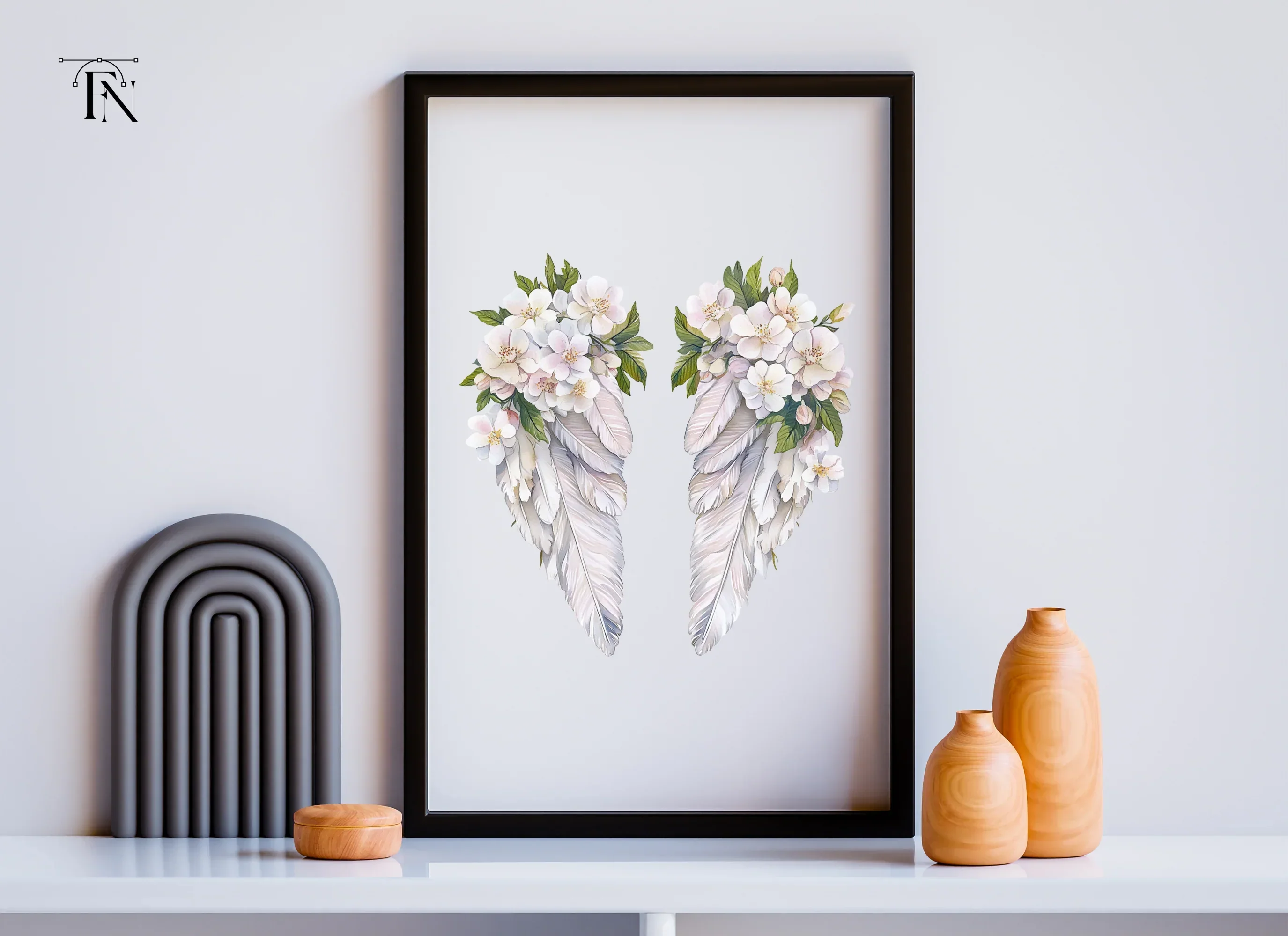 Elegant White Feather Angel Wings Clipart Bundle - Image 4