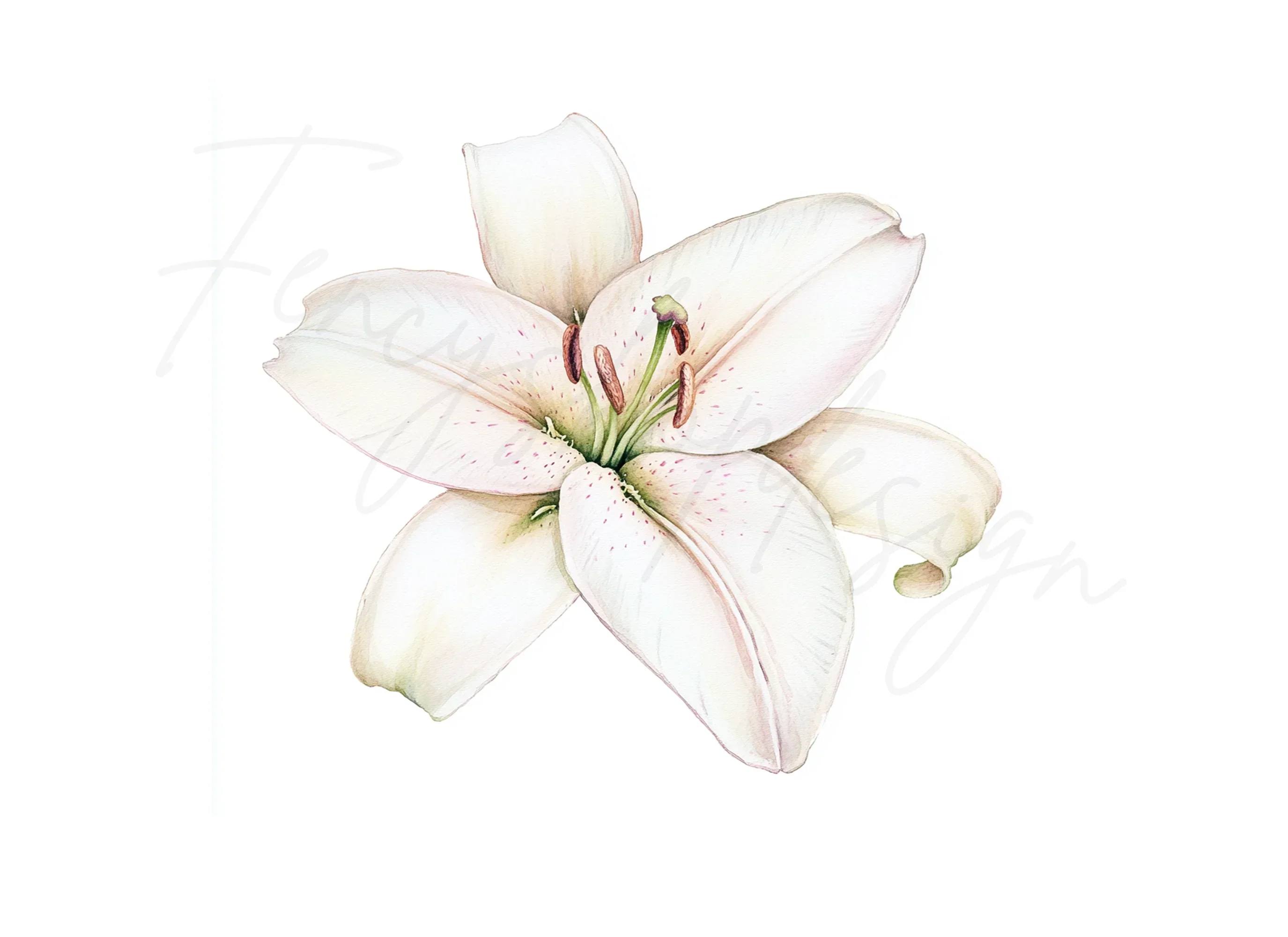 Elegant White Lily Flower Clipart Bundle - Image 2