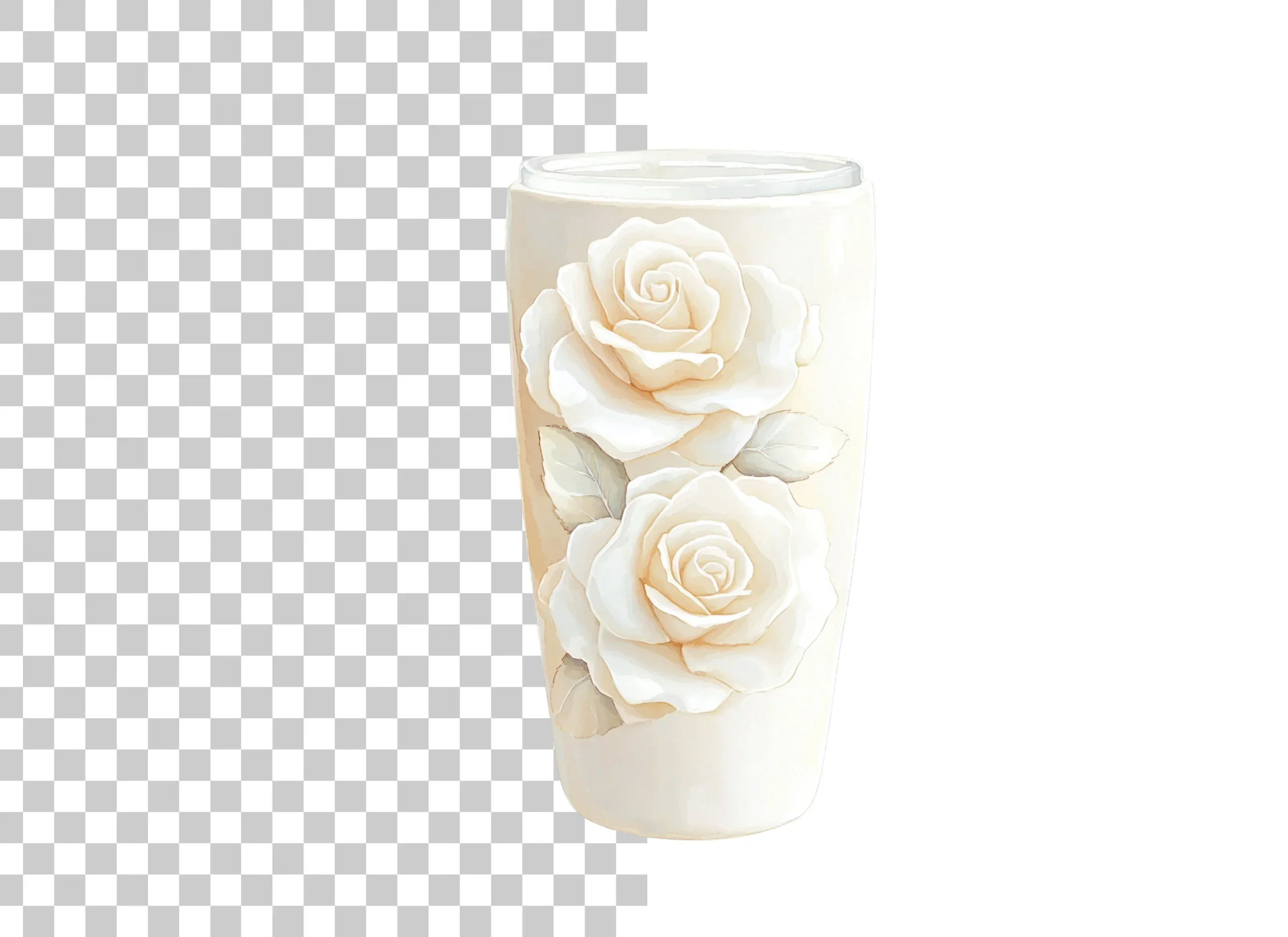 Elegant White Rose Tumbler Clipart Bundle - Image 2