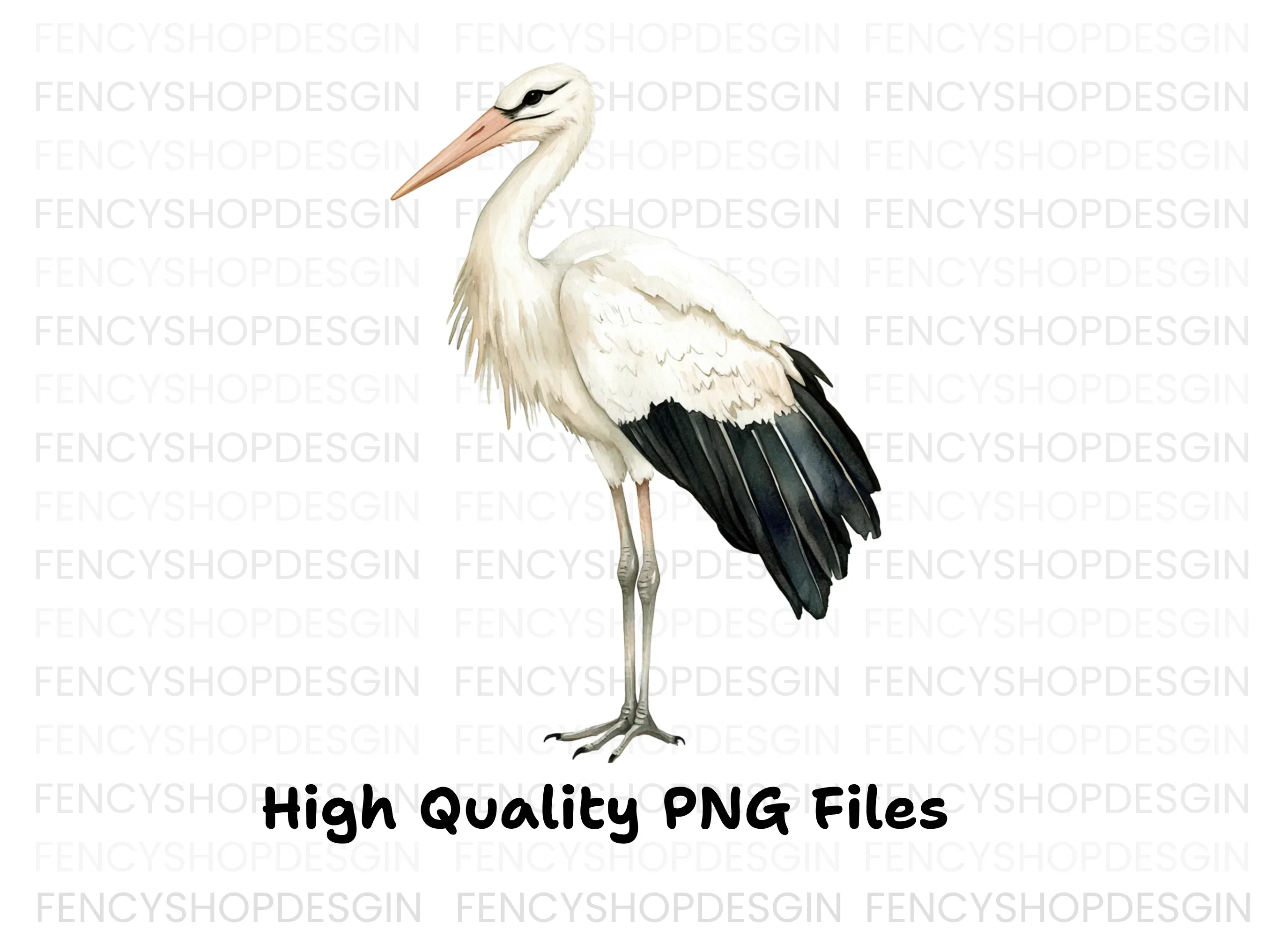 Elegant White Stork Clipart Bundle - Image 3