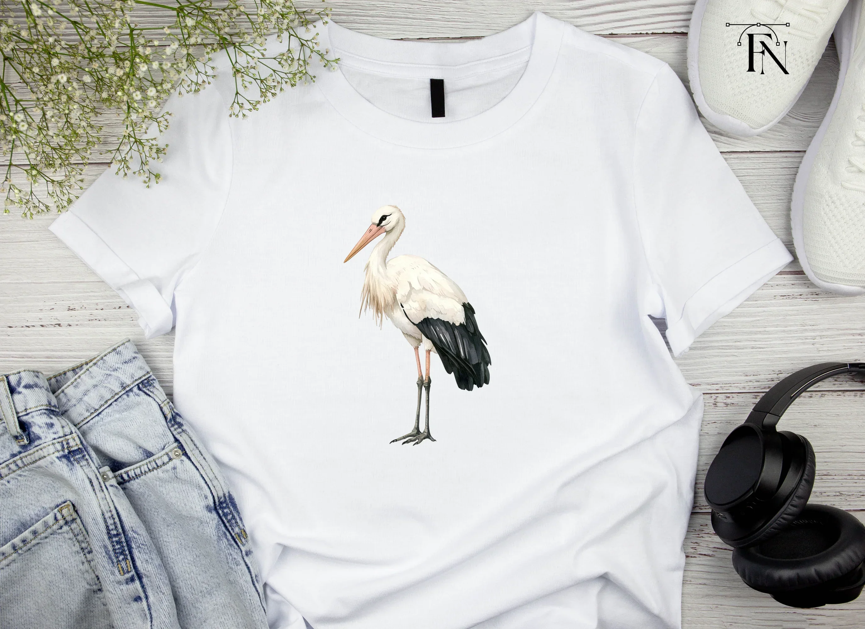 Elegant White Stork Clipart Bundle - Image 4