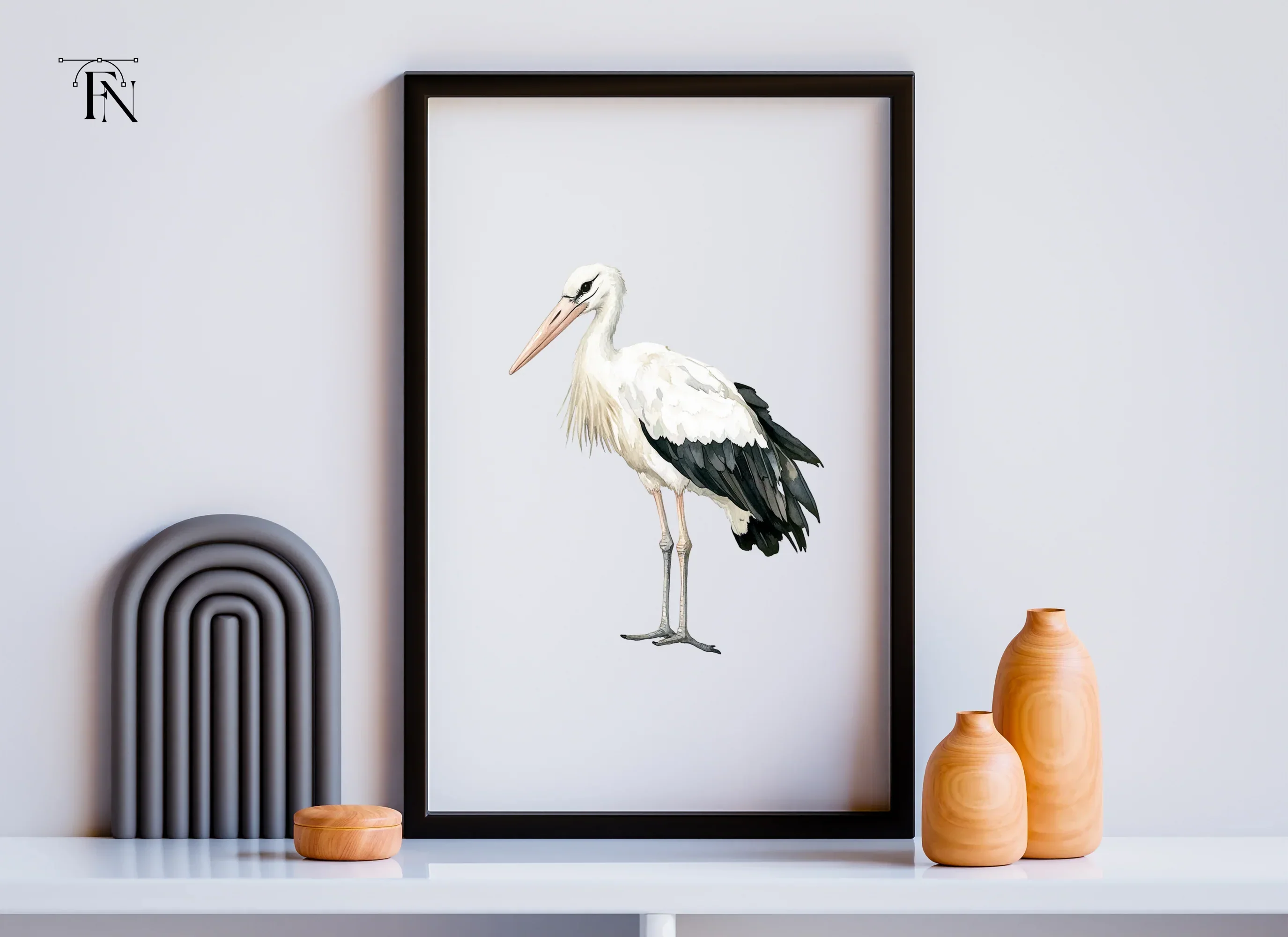 Elegant White Stork Clipart Bundle - Image 6