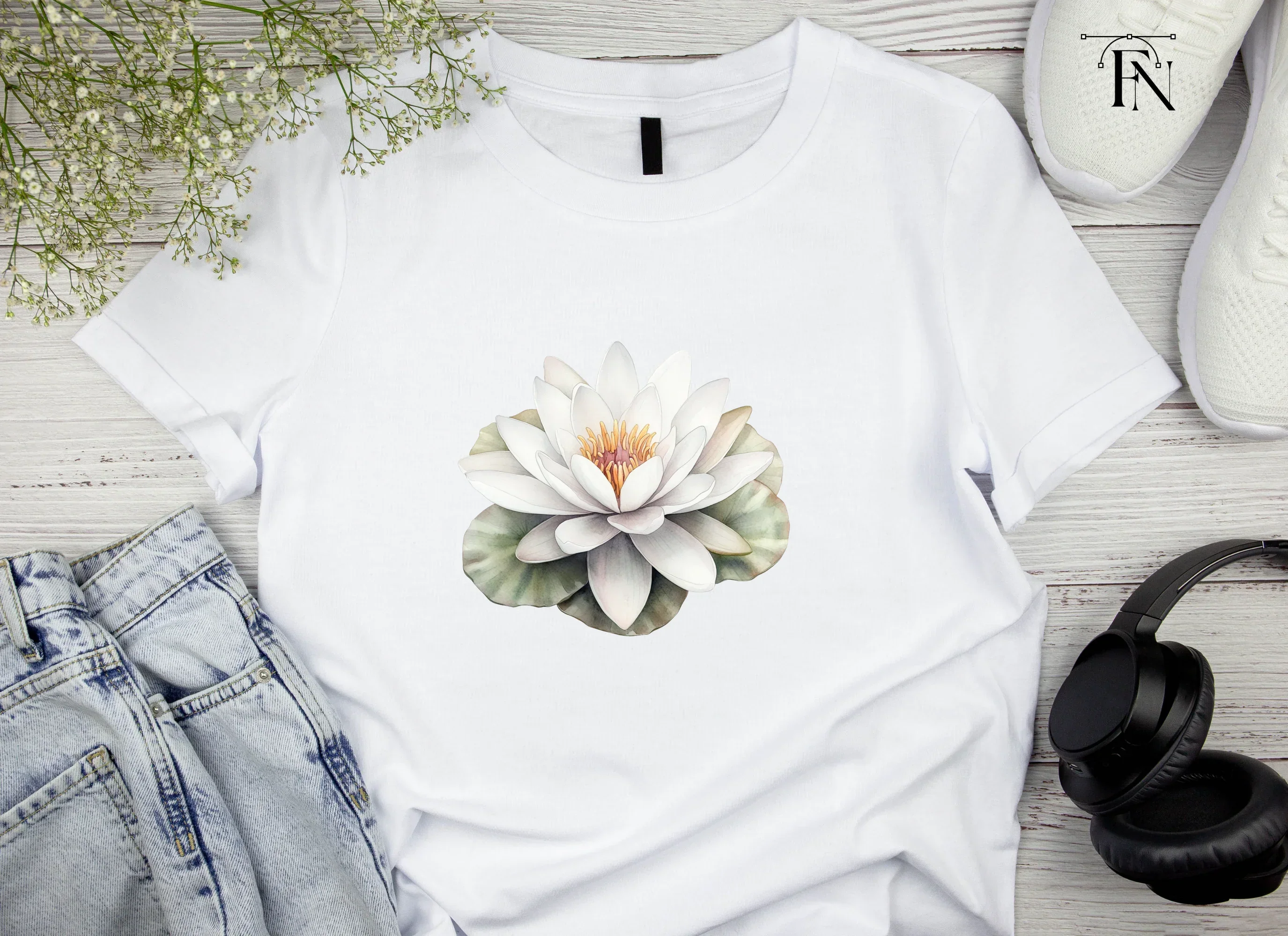 Elegant White Water Lily Clipart Bundle - Image 5