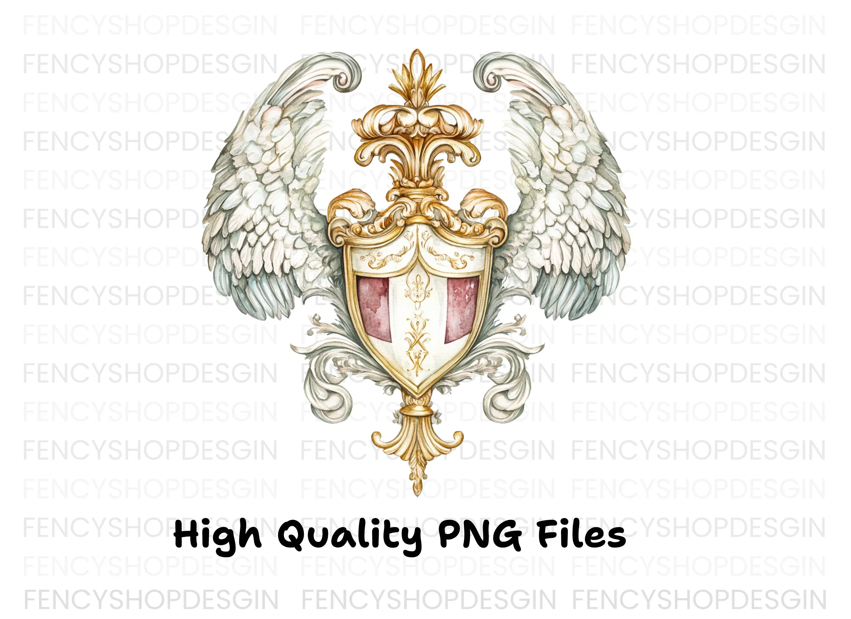 Elegant Winged Shields Clipart Bundle - Image 5