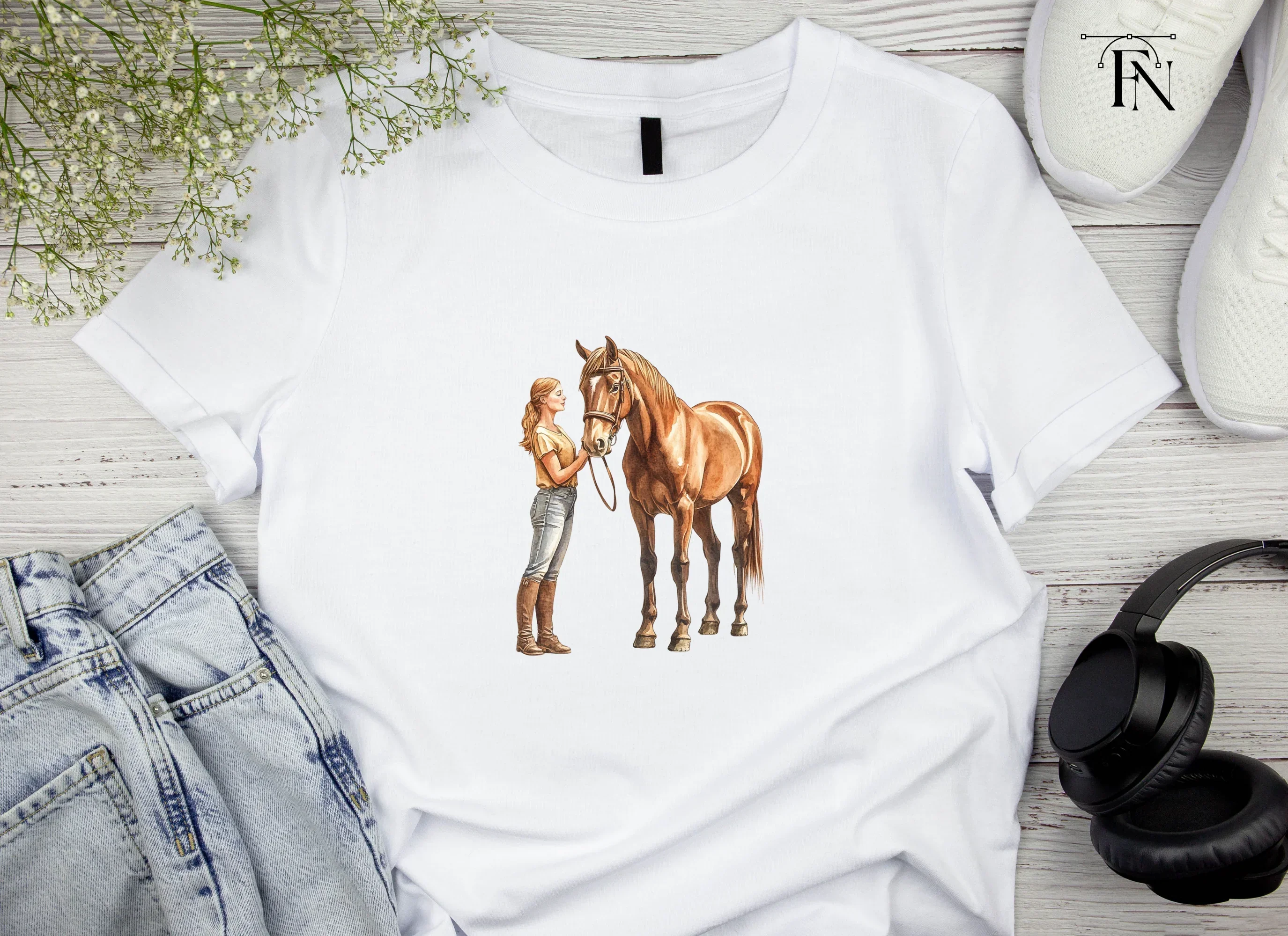 Elegant Woman and Horse Clipart Bundle - Image 3