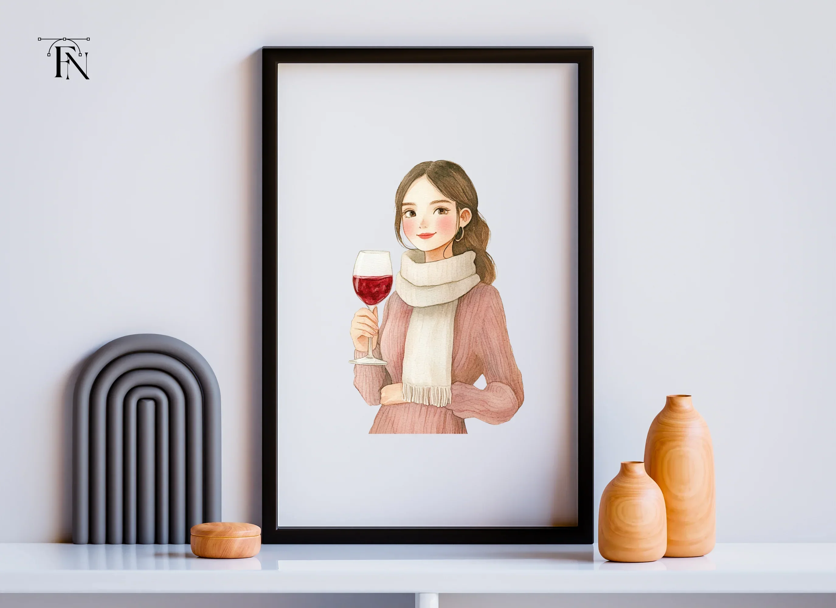 Elegant Women Enjoying Red Wine Clipart Bundle - Image 4