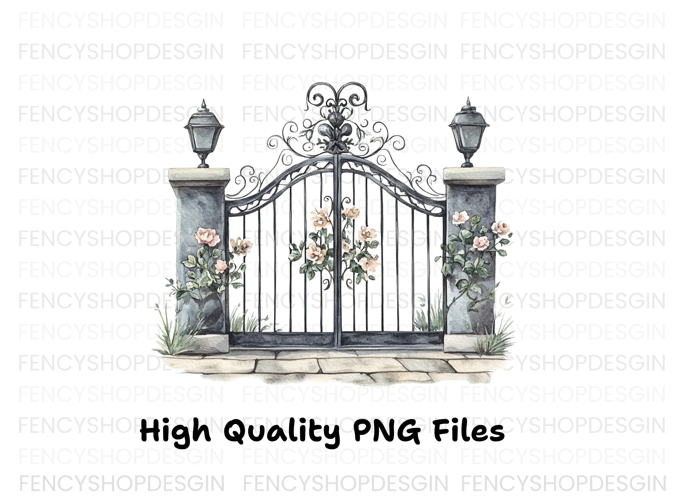 Elegant Wrought Iron Gate Clipart Bundle - Image 3
