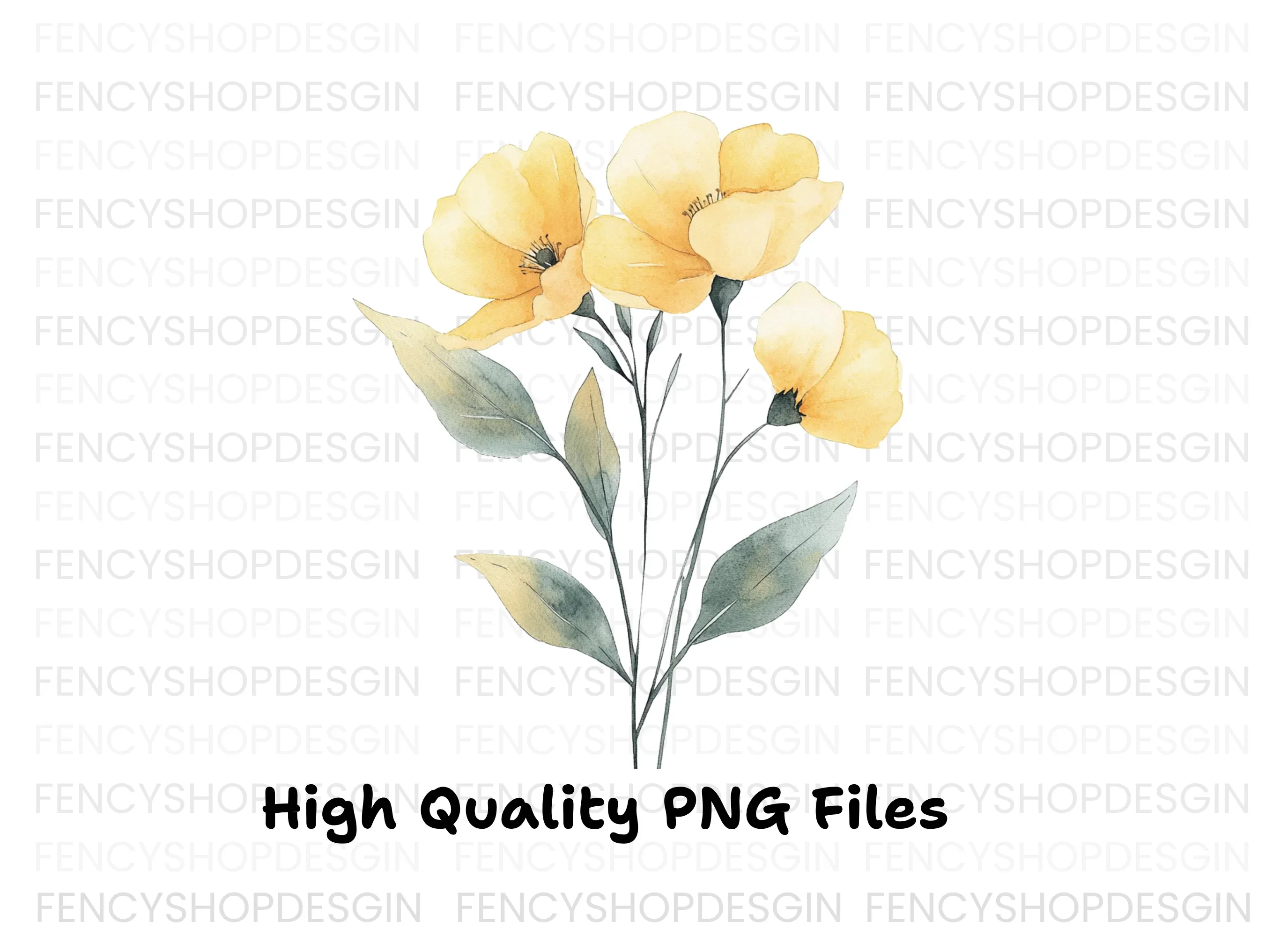 Elegant Yellow Poppies Clipart Bundle - Image 3