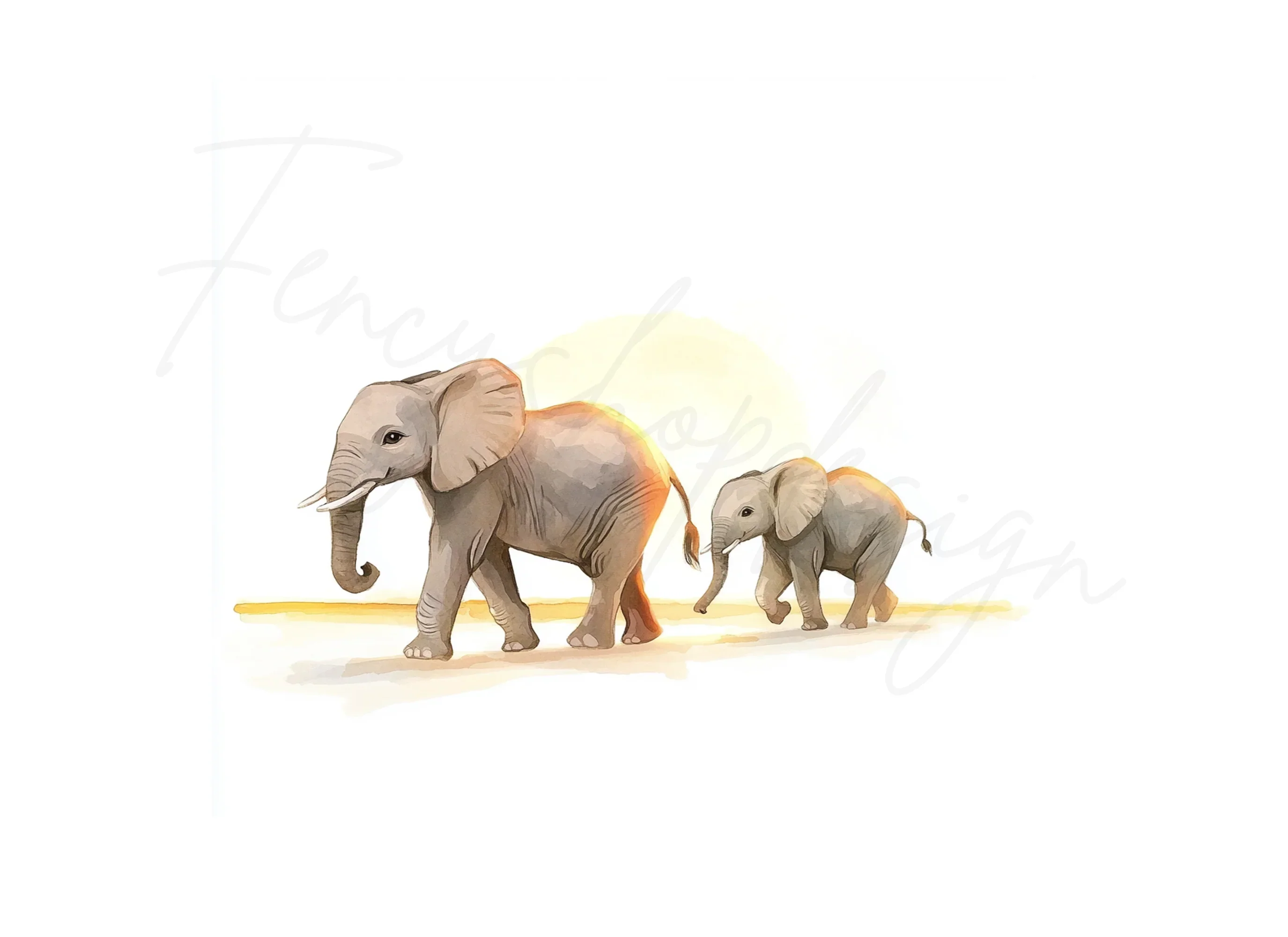 Elephant Family Clipart Bundle - Image 3