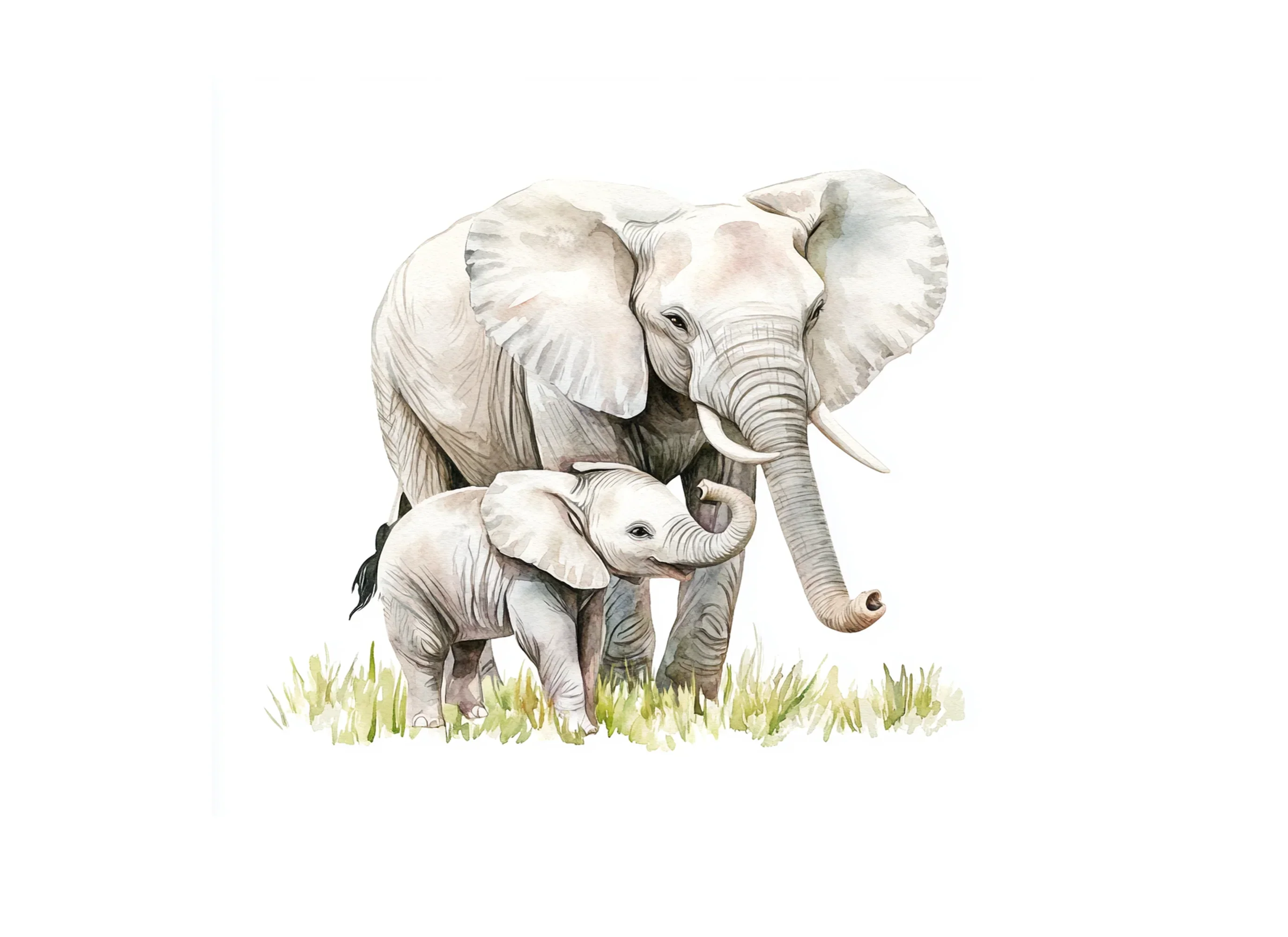 Elephant Mother and Baby Clipart Bundle - Image 2