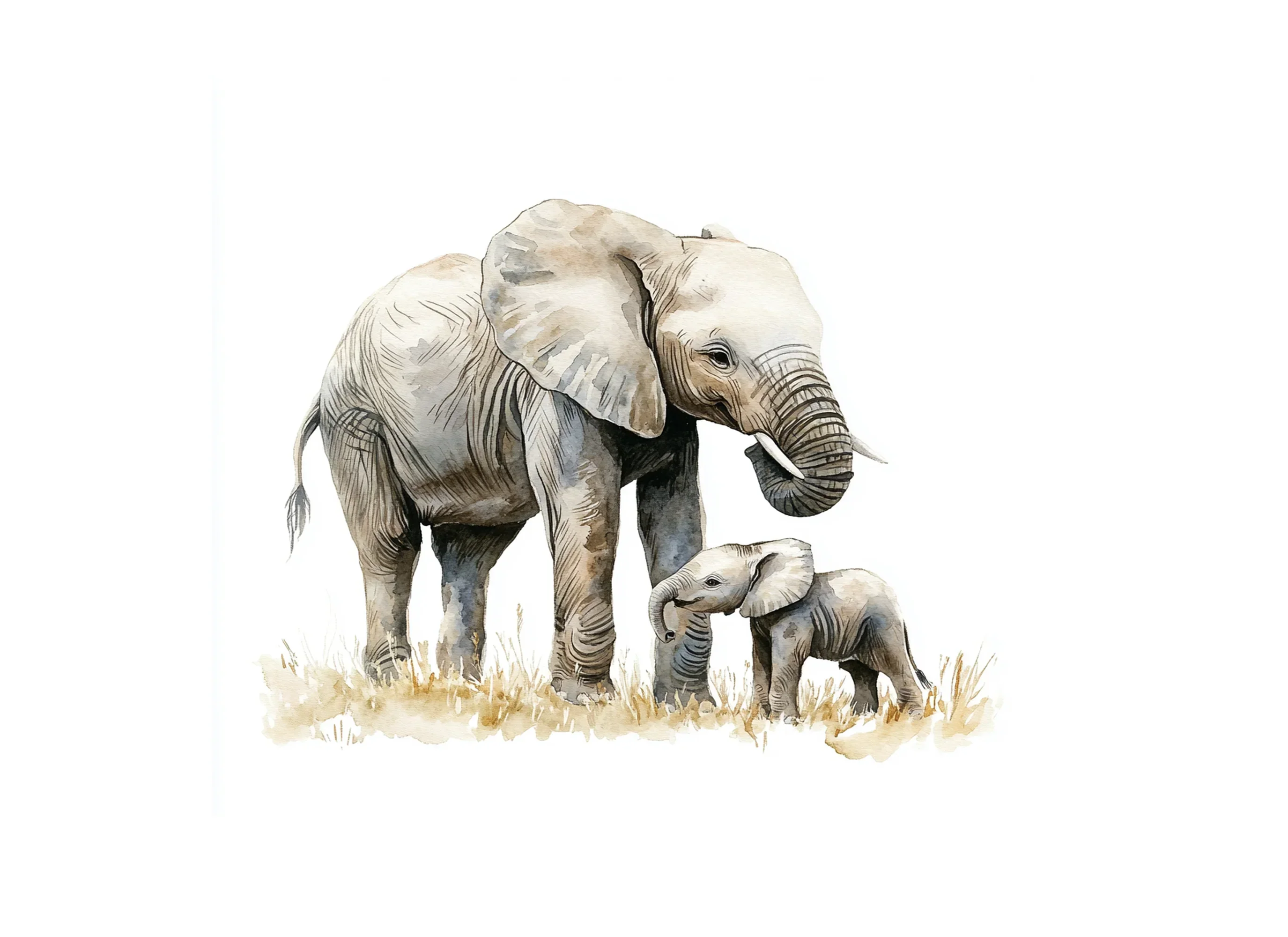 Elephant Mother and Baby Clipart Bundle - Image 3