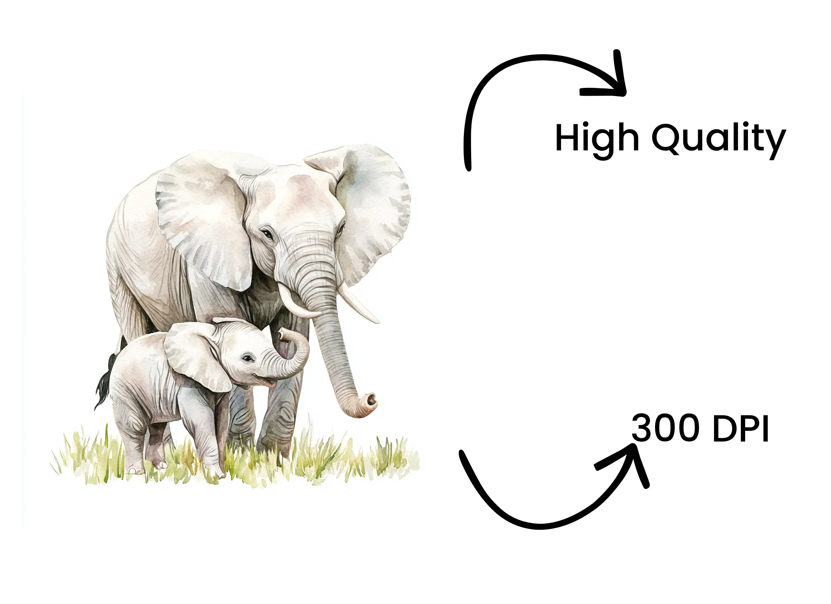 Elephant Mother and Baby Clipart Bundle - Image 4