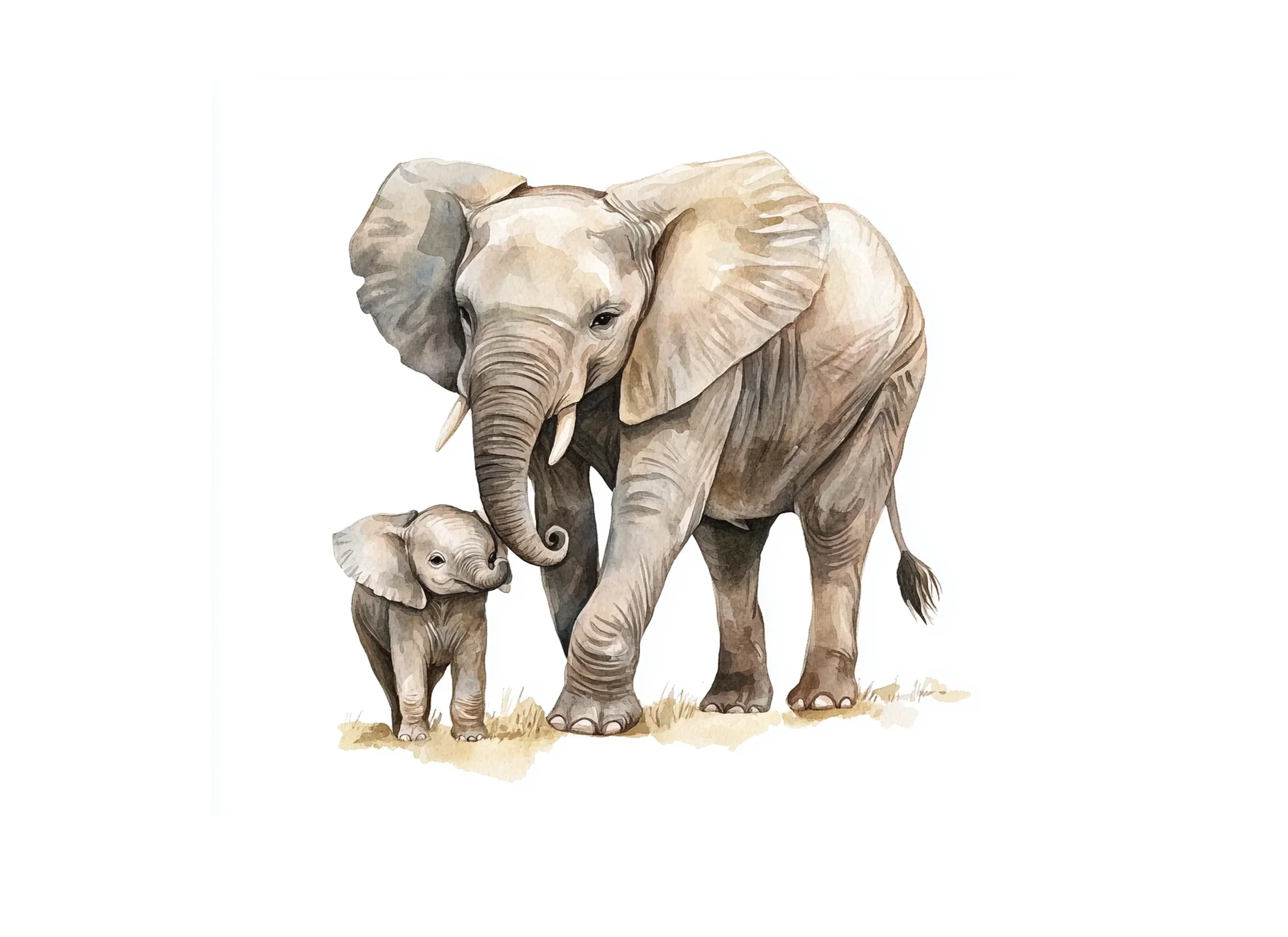 Elephant Mother and Baby Clipart Bundle - Image 2