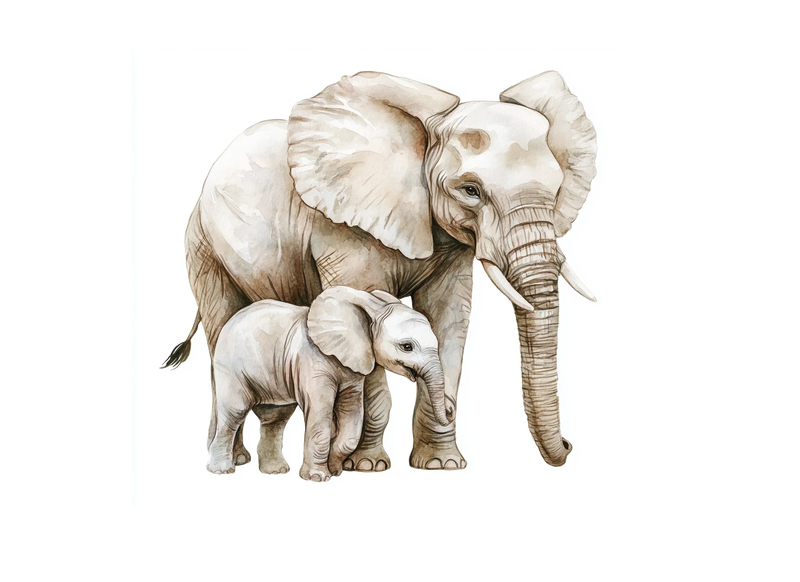 Elephant Mother and Baby Clipart Bundle - Image 3