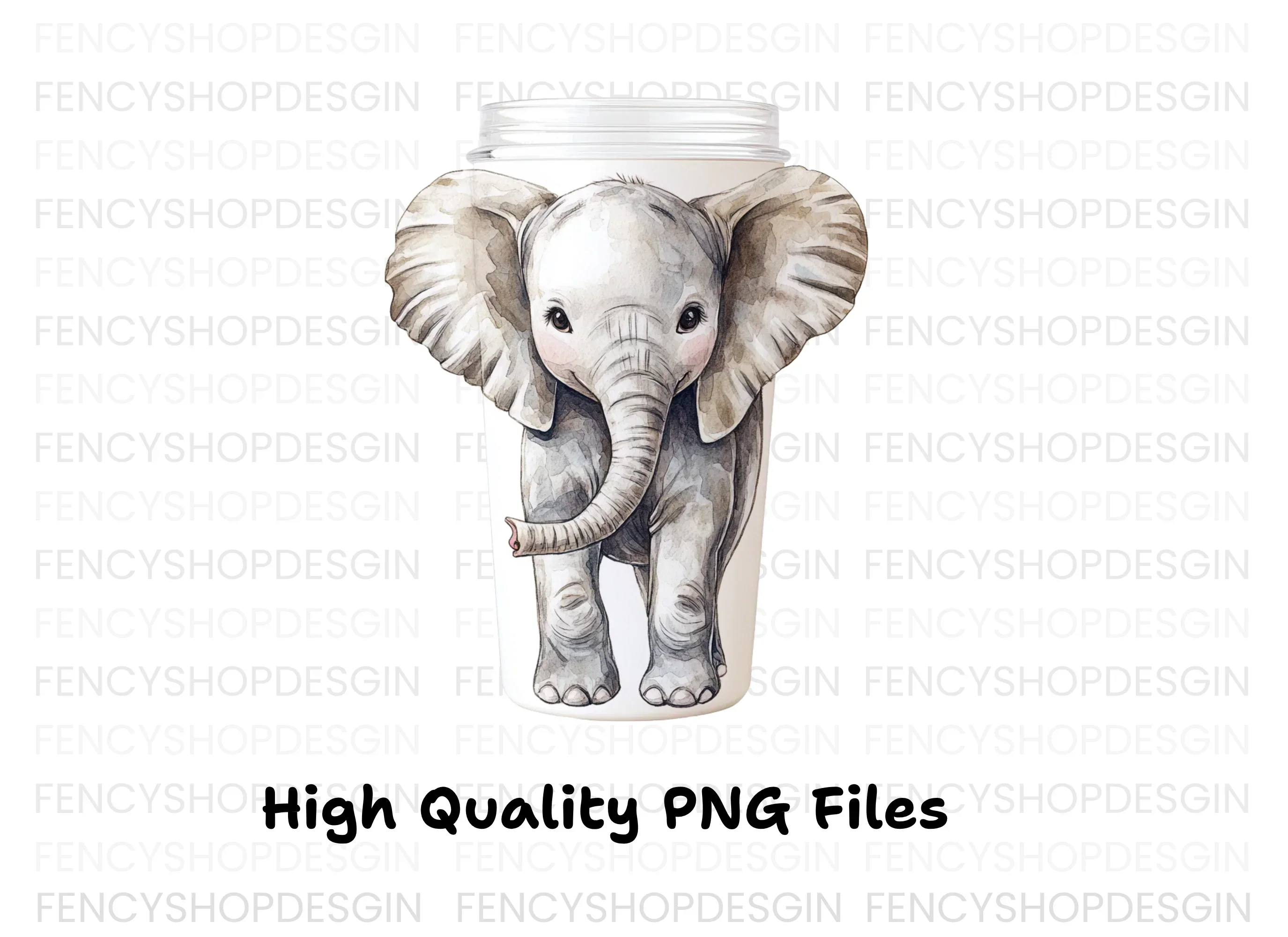Elephant Tumbler Clipart Bundle - Image 3