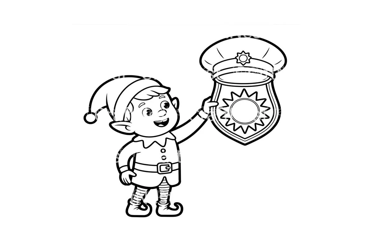 Elf and PolicemanFun Coloring Books - Image 4