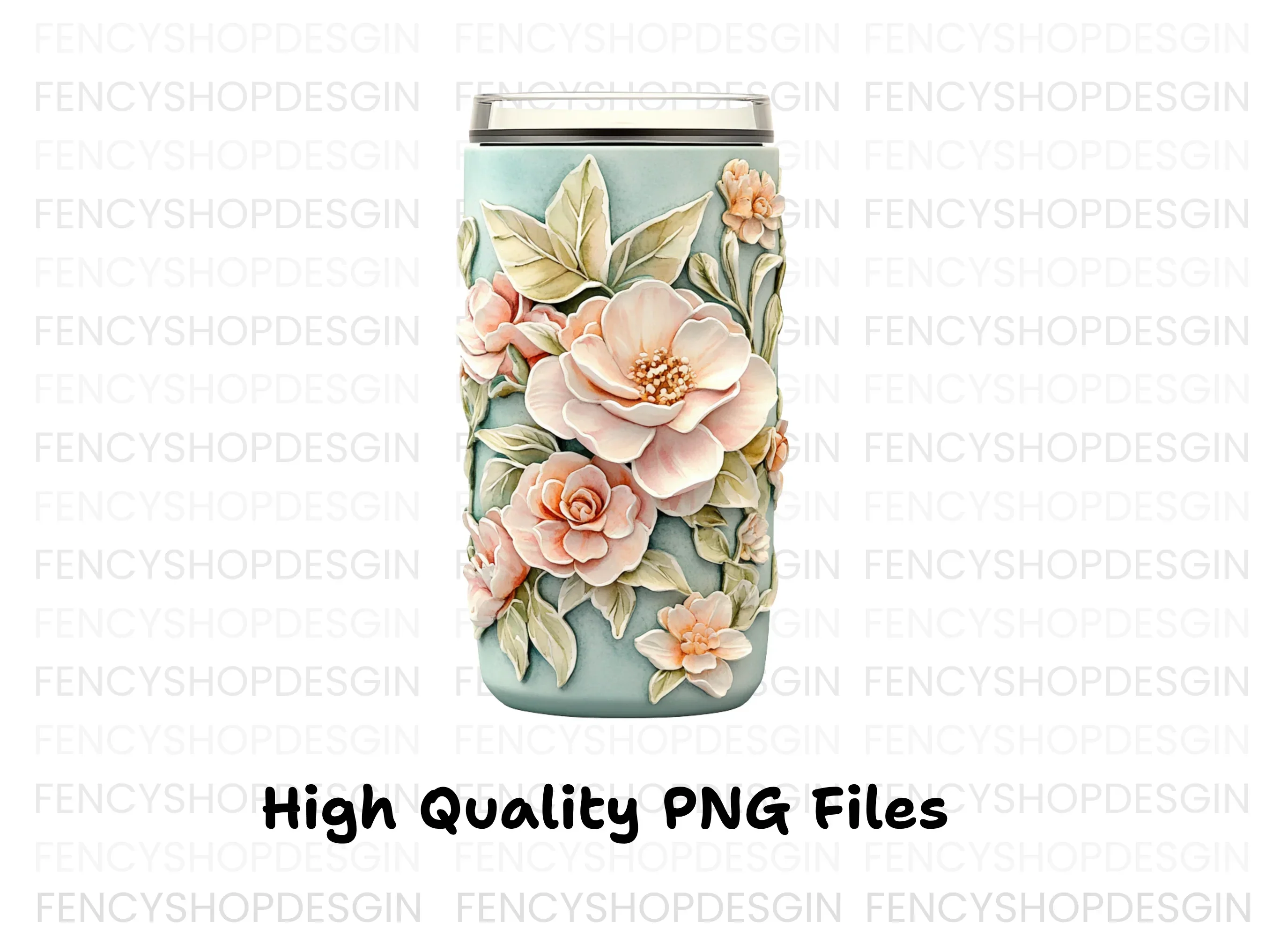 Embossed Floral Tumbler Clipart Bundle - Image 3
