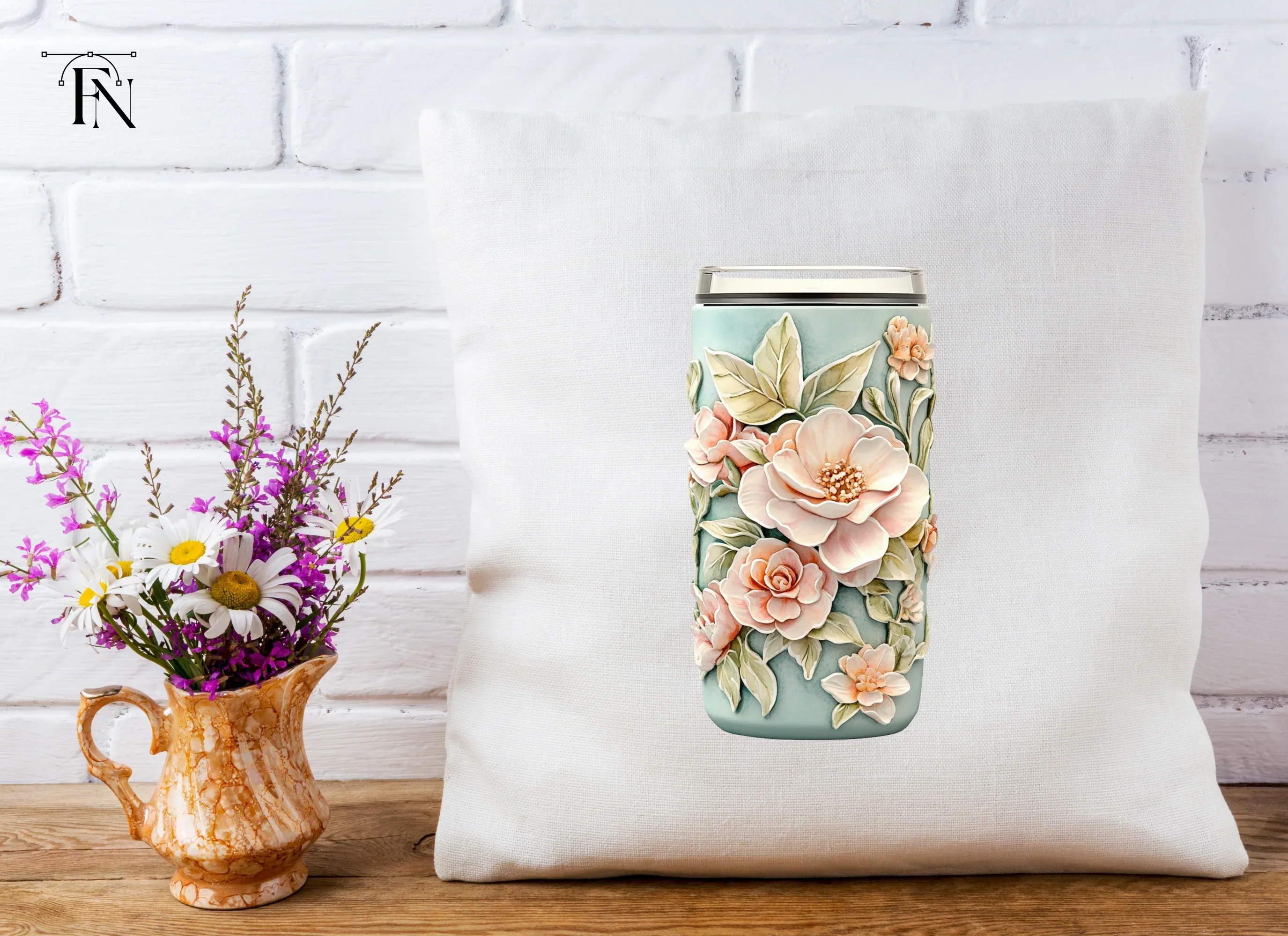 Embossed Floral Tumbler Clipart Bundle - Image 5
