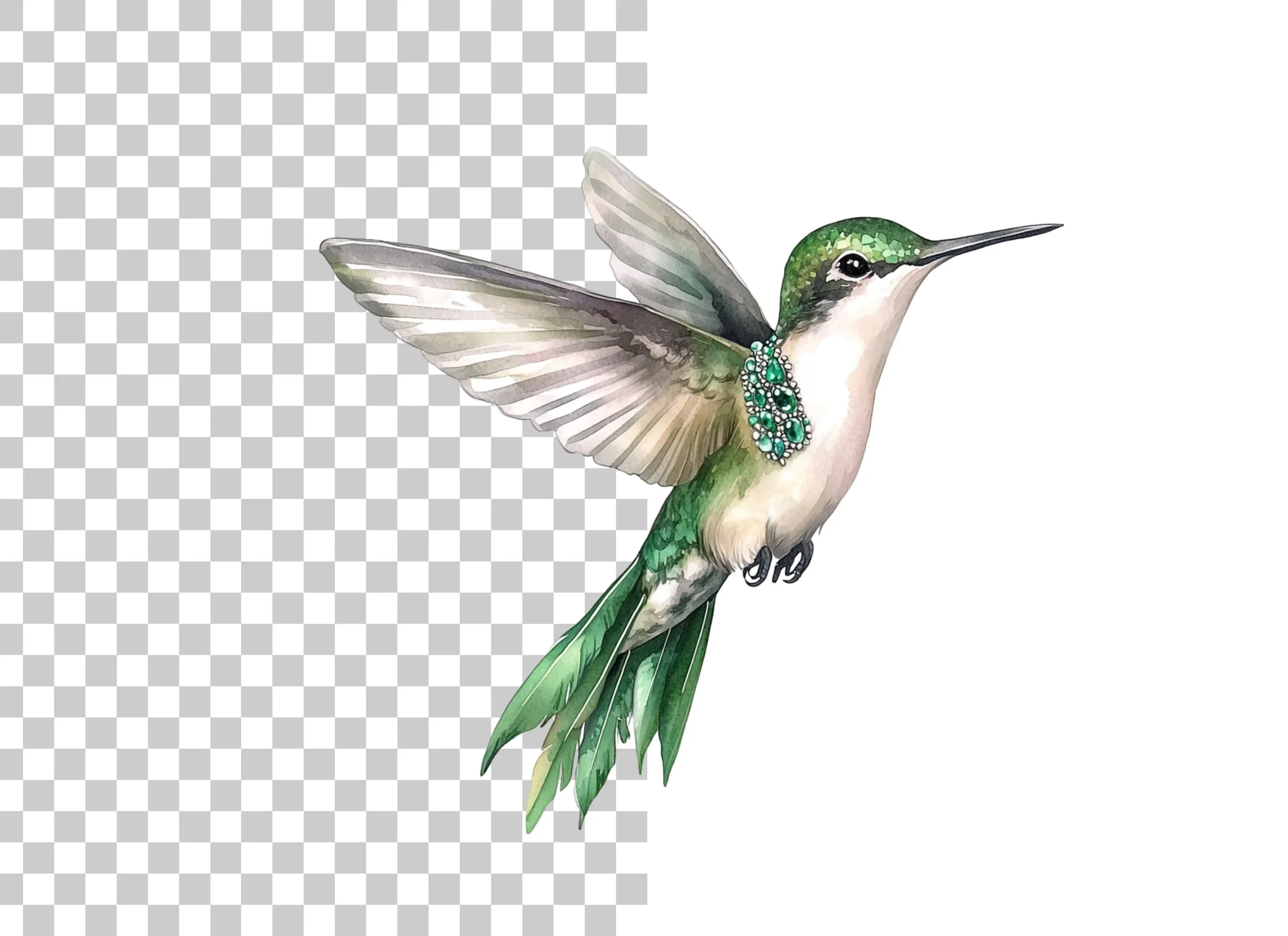 Emerald Hummingbird Clipart Bundle - Image 6