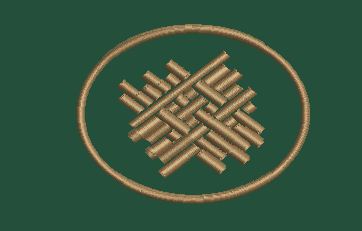 Emerald Lattice Ring Embroidery Design