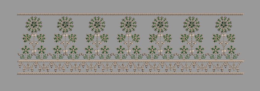 Emerald Petal Border Embroidery Design