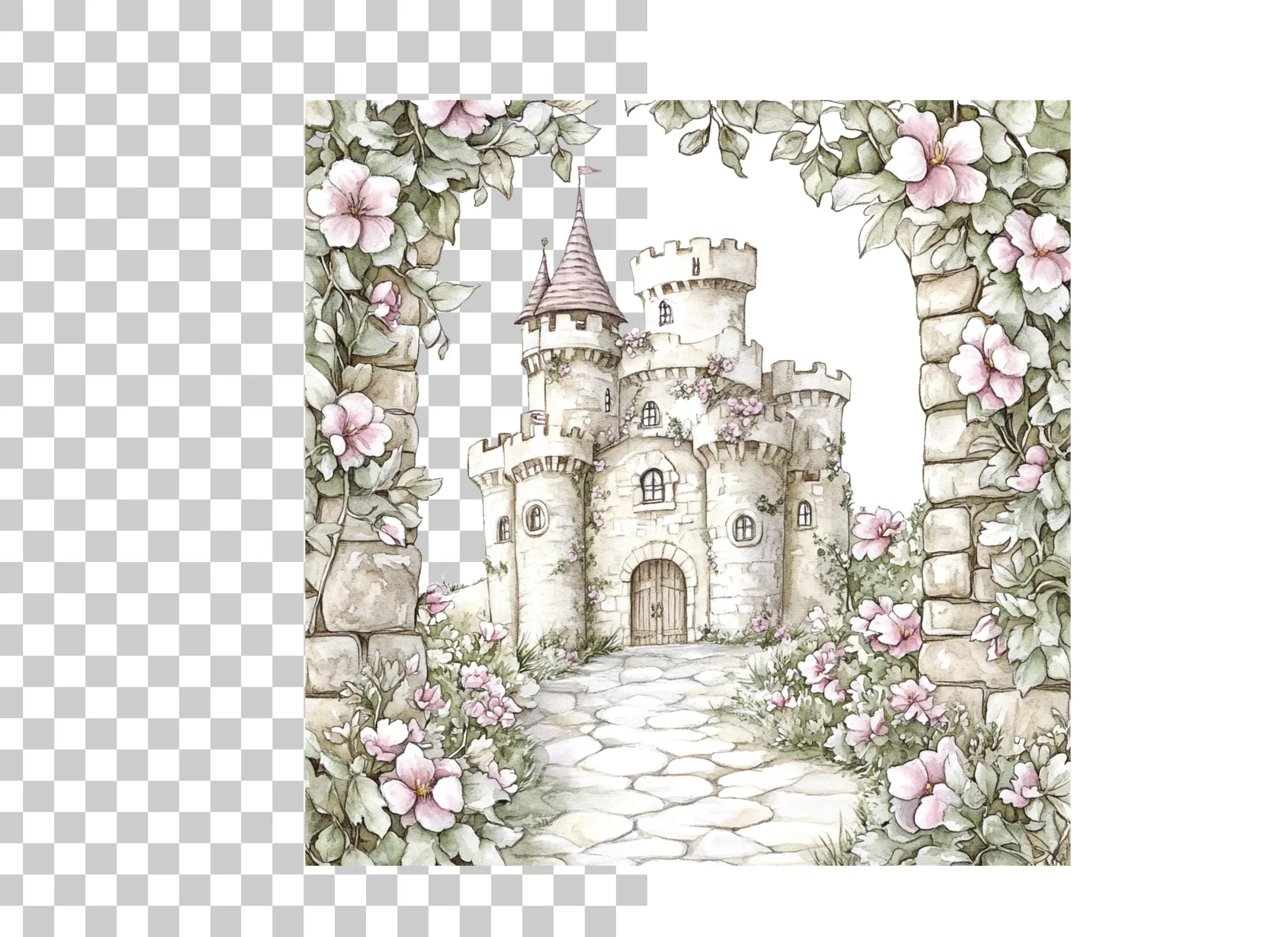 Enchanted Fairy Tale Castle Clipart Bundle - Image 2
