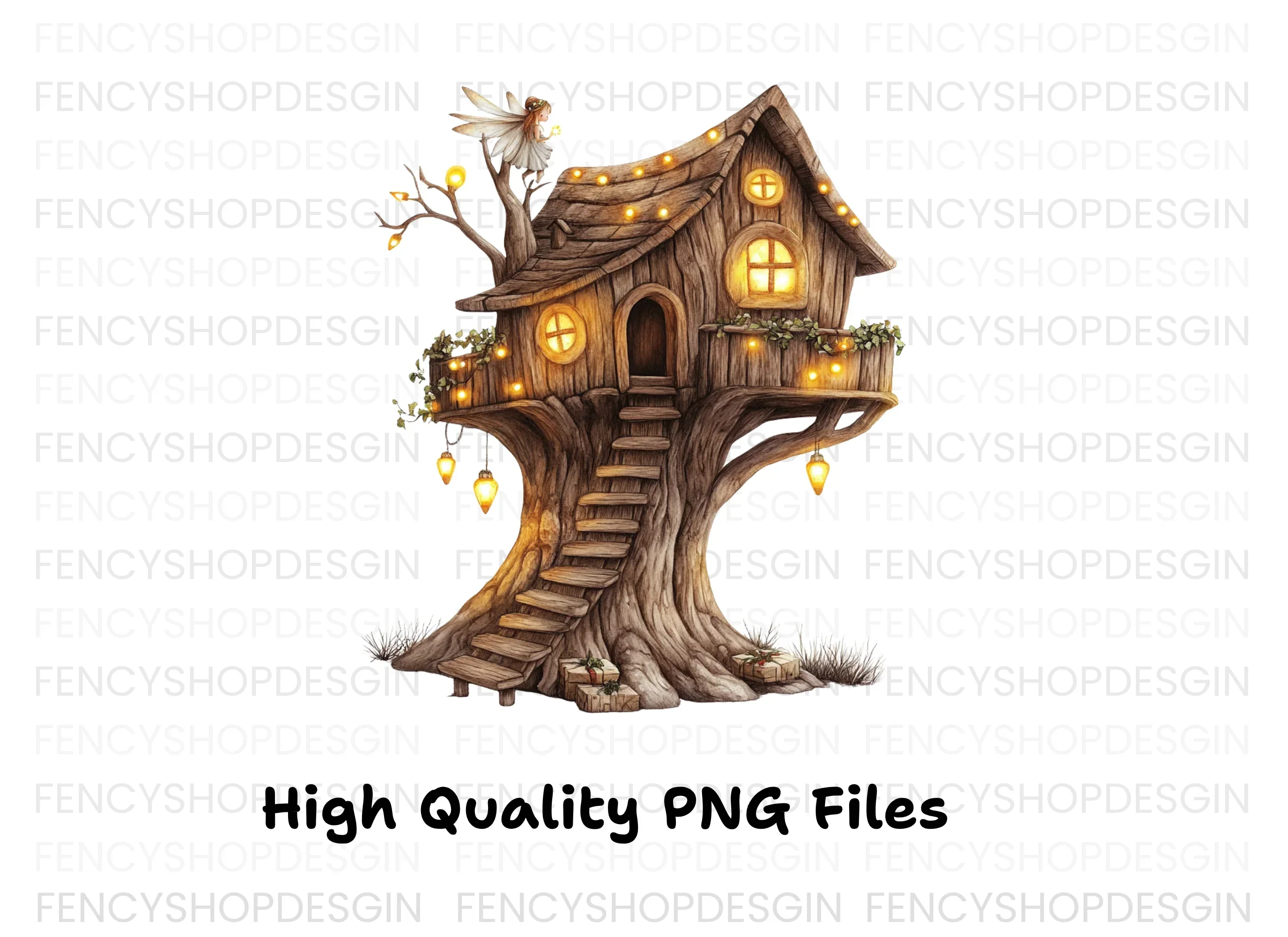 Enchanted Fairy Treehouse Clipart Bundle - Image 3