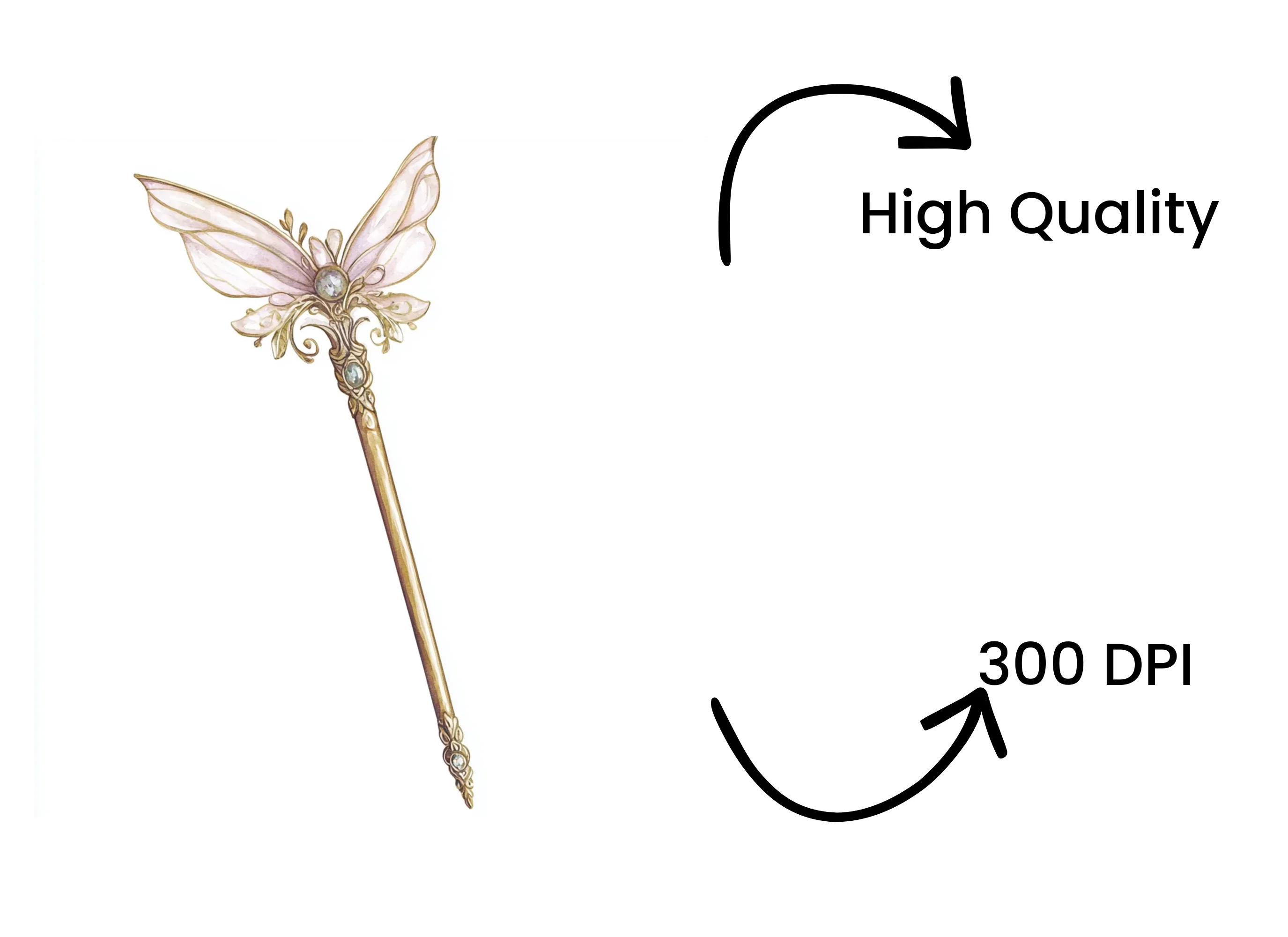 Enchanted Fairy Wand Clipart Bundle - Image 4