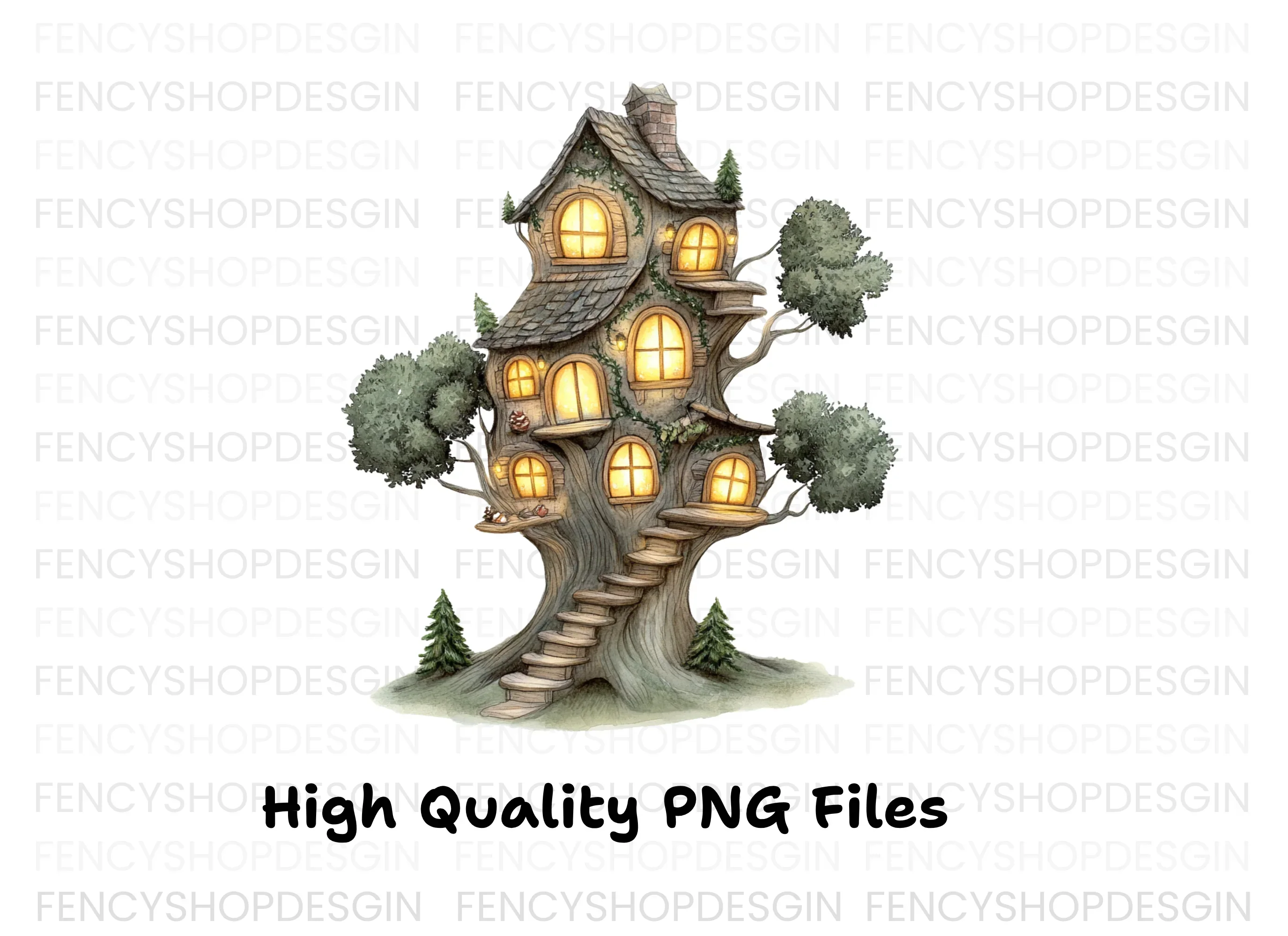 Enchanted Forest Treehouse Clipart Bundle - Image 5