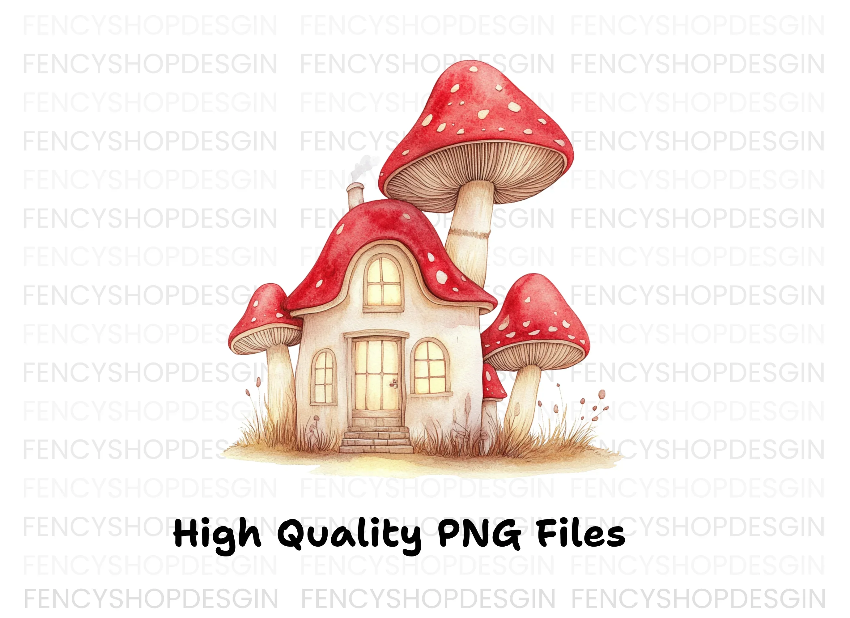 Enchanted Mushroom House Clipart Bundle - Image 2