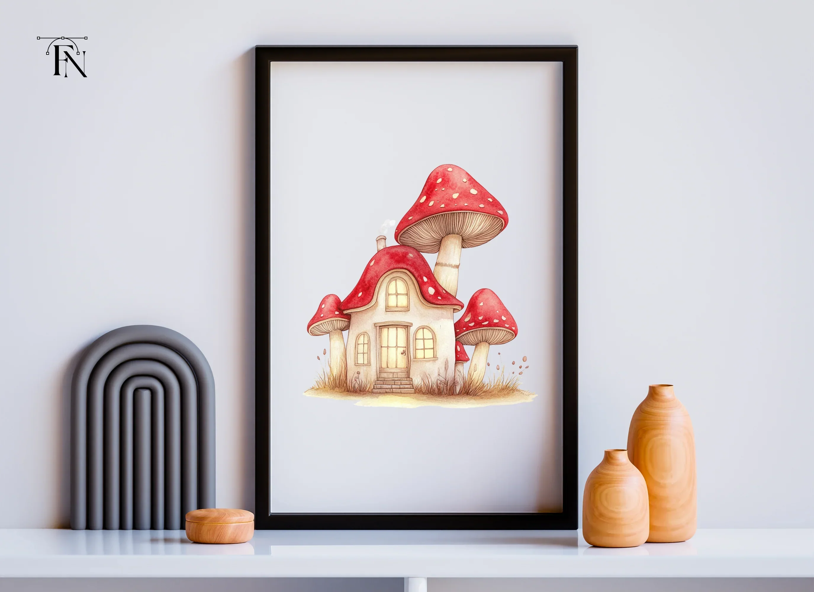 Enchanted Mushroom House Clipart Bundle - Image 5