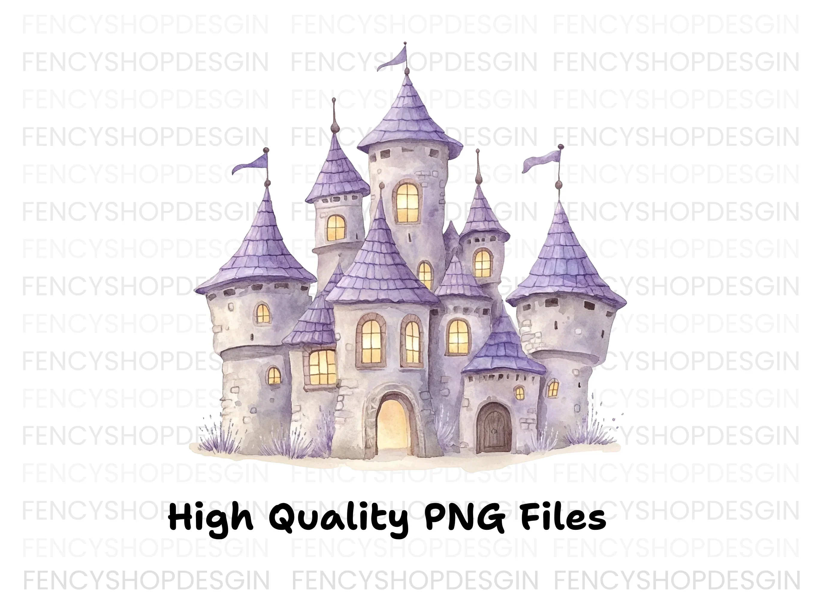 Enchanted Purple Castle Clipart Bundle - Image 2