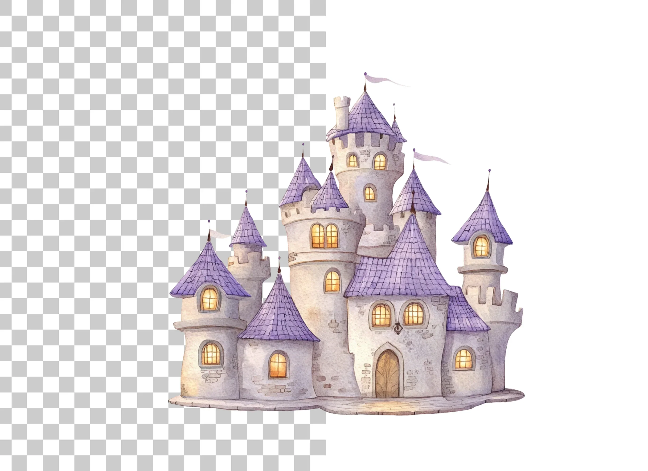 Enchanted Purple Castle Clipart Bundle - Image 6