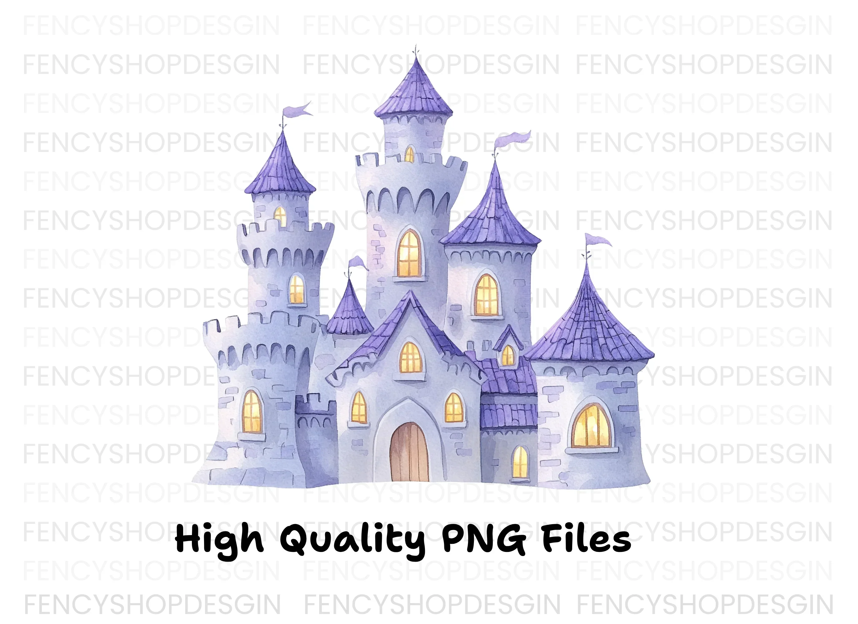 Enchanted Purple Castle Clipart Bundle - Image 2