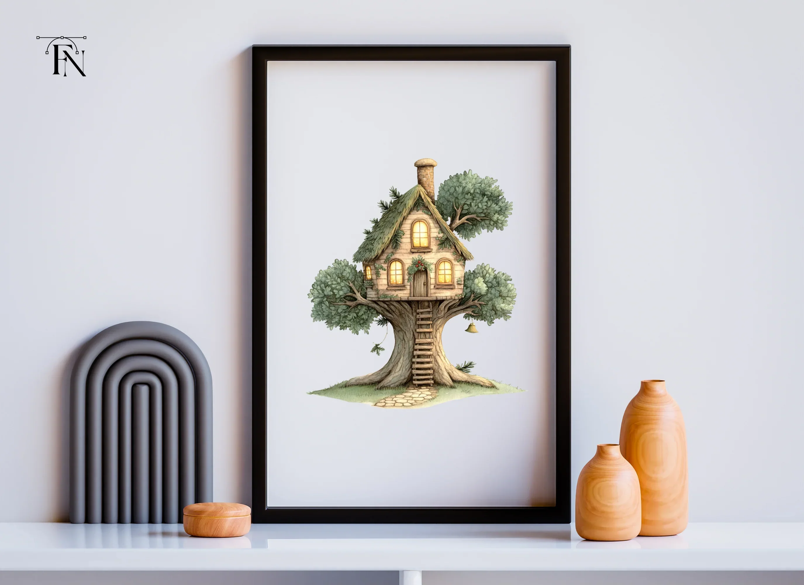 Enchanted Treehouse Illustration Clipart Bundle - Image 6