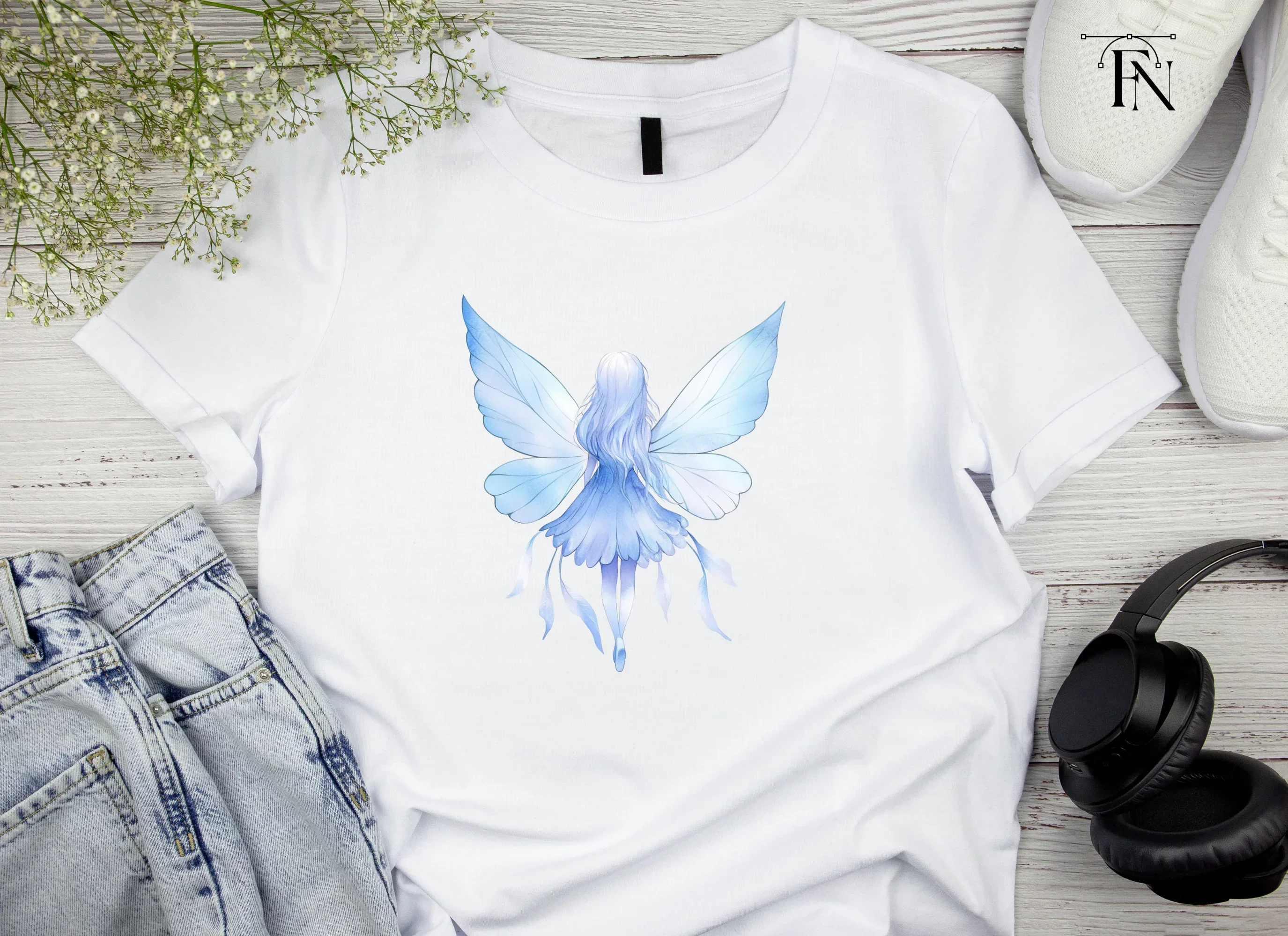 Enchanting Blue Fairy with Wings Clipart Bundle - Image 3