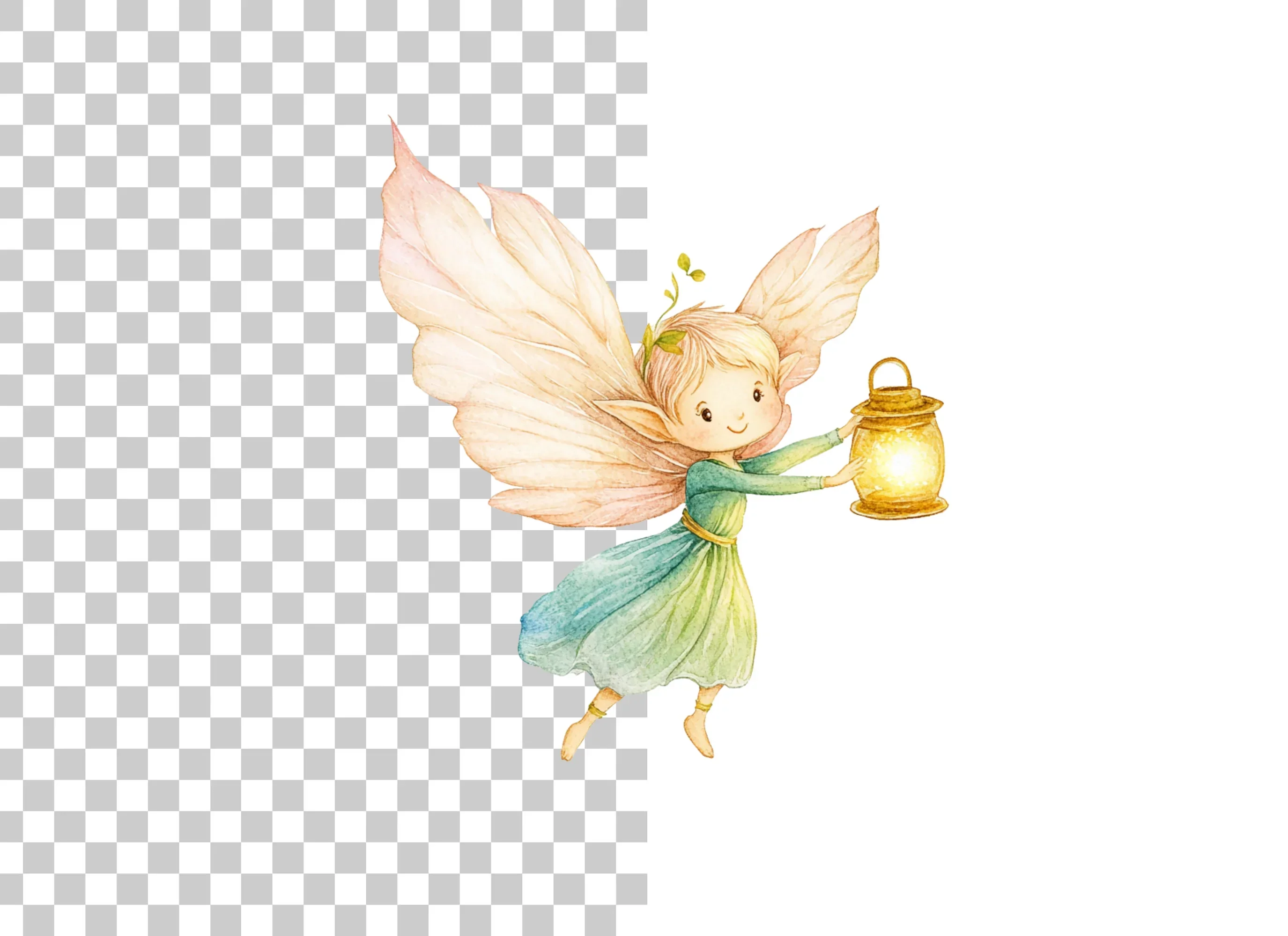 Enchanting Fairy with Glowing Lantern Clipart Bundle - Image 2