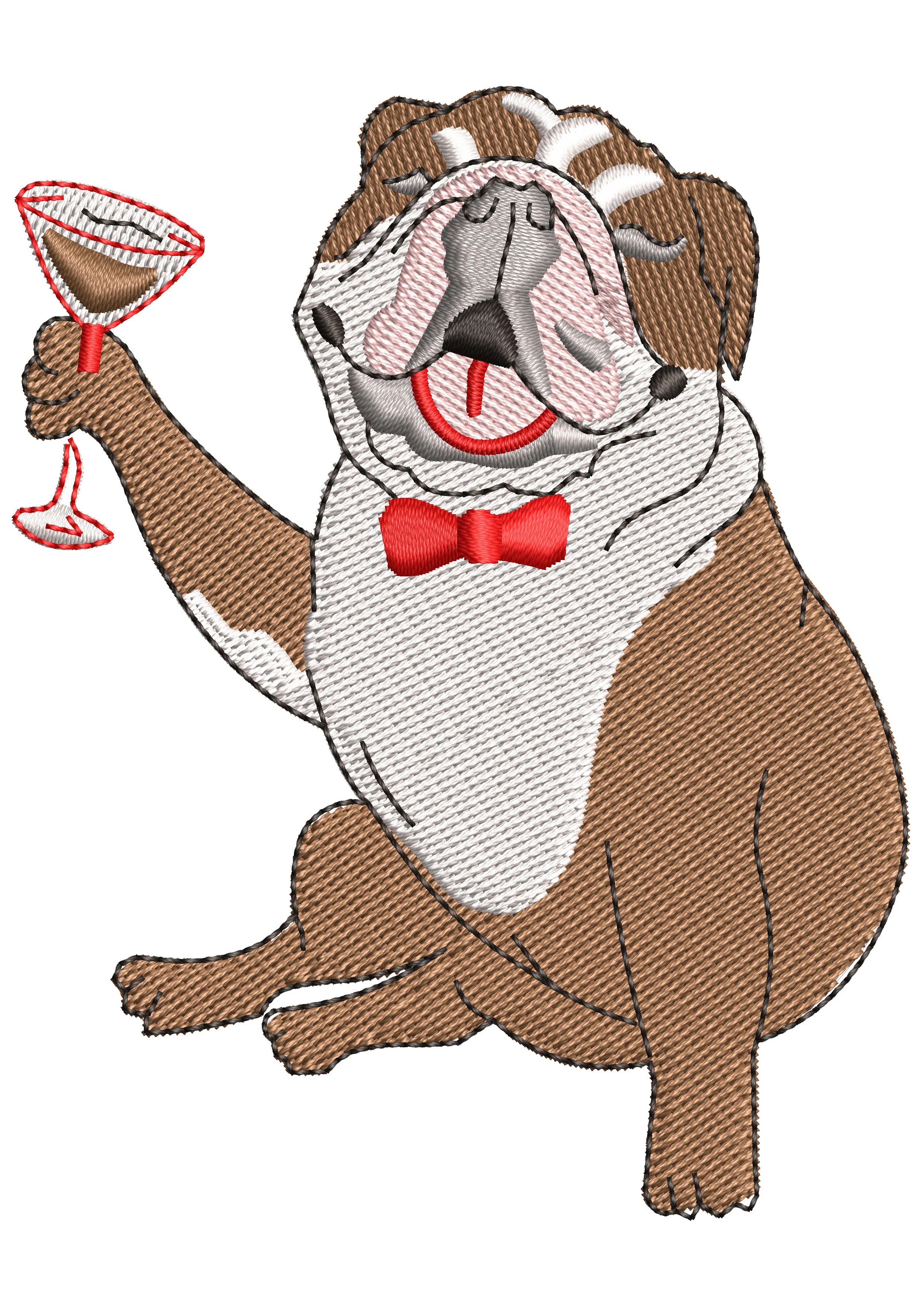 Enjoy Dog Embroidery Design