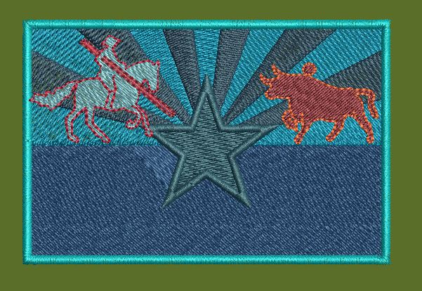 Equestrian and Bovine Radiance Emblem Embroidery Design