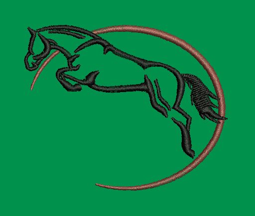 Equine Arc Leap Embroidery Design